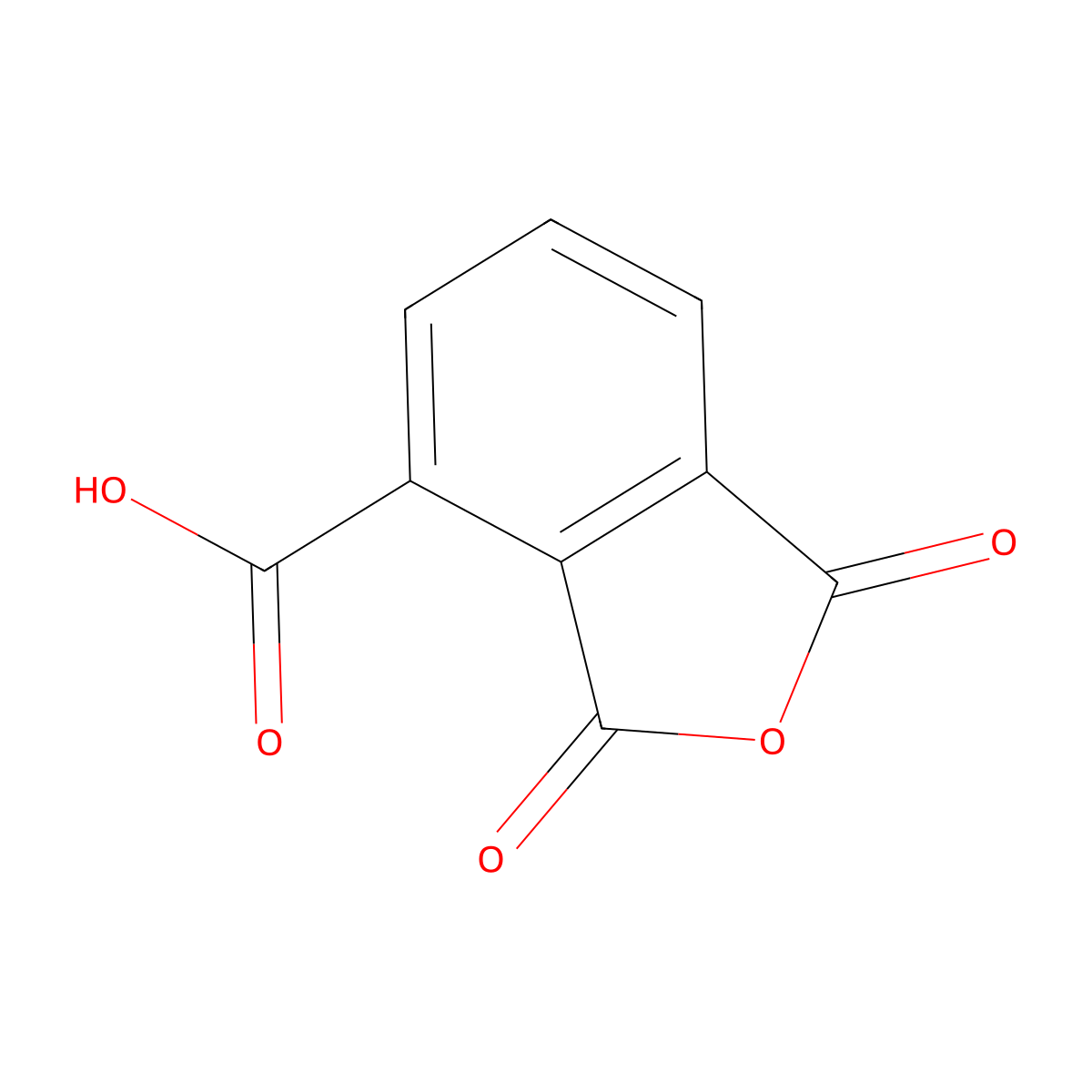 1,3-Dioxo-1,3-dihydroisobenzofuran-4-carboxylic acid molecular structure, CAS 3786-39-8
