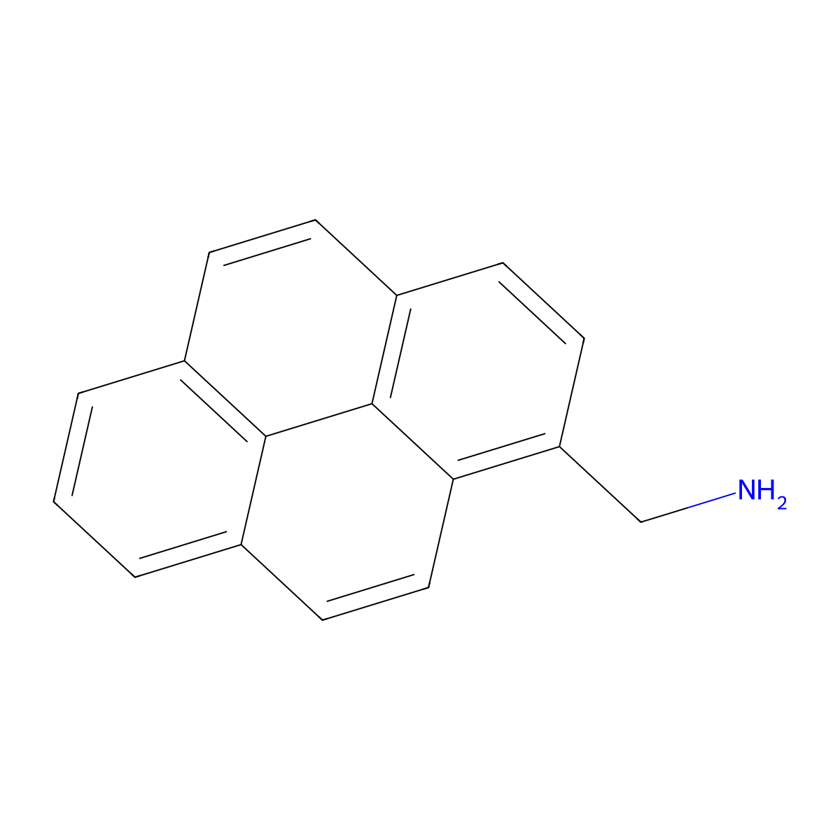 1-Pyrenemethylamine molecular structure, CAS 3786-54-7
