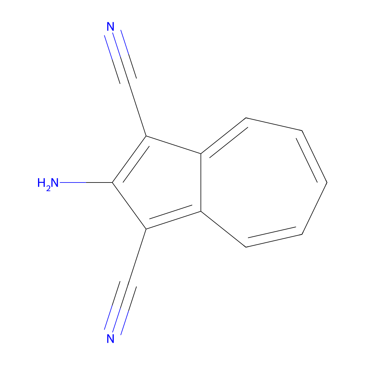 2-Aminoazulene-1,3-dicarbonitrile molecular structure, CAS 3786-66-1