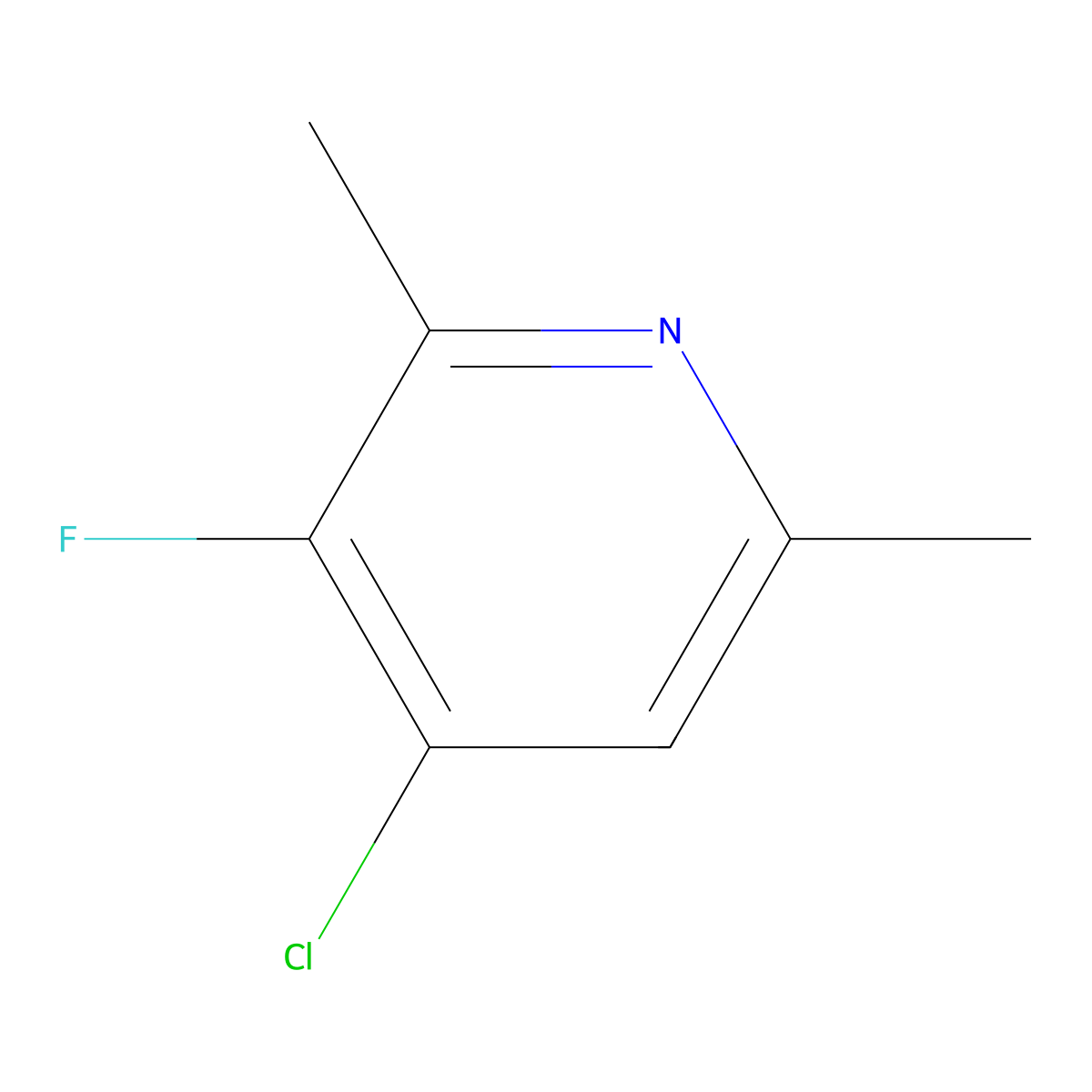 4-Chloro-3-fluoro-2,6-dimethylpyridine molecular structure, CAS 3786-95-6