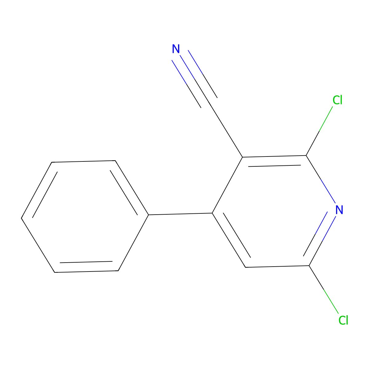2,6-Dichloro-4-phenylnicotinonitrile molecular structure, CAS 37860-86-9