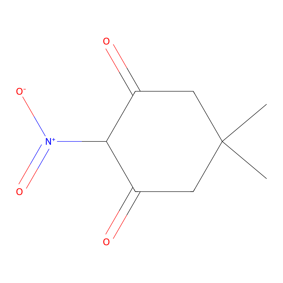 1,3-Cyclohexanedione, 5,5-dimethyl-2-nitro- molecular structure, CAS 37862-17-2