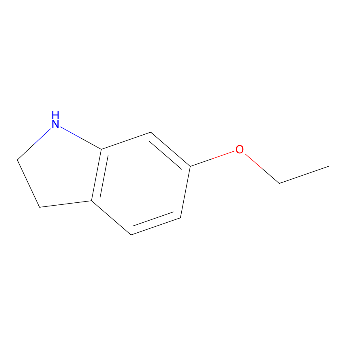 6-ethoxy-2,3-dihydro-1H-indole molecular structure, CAS 37865-90-0