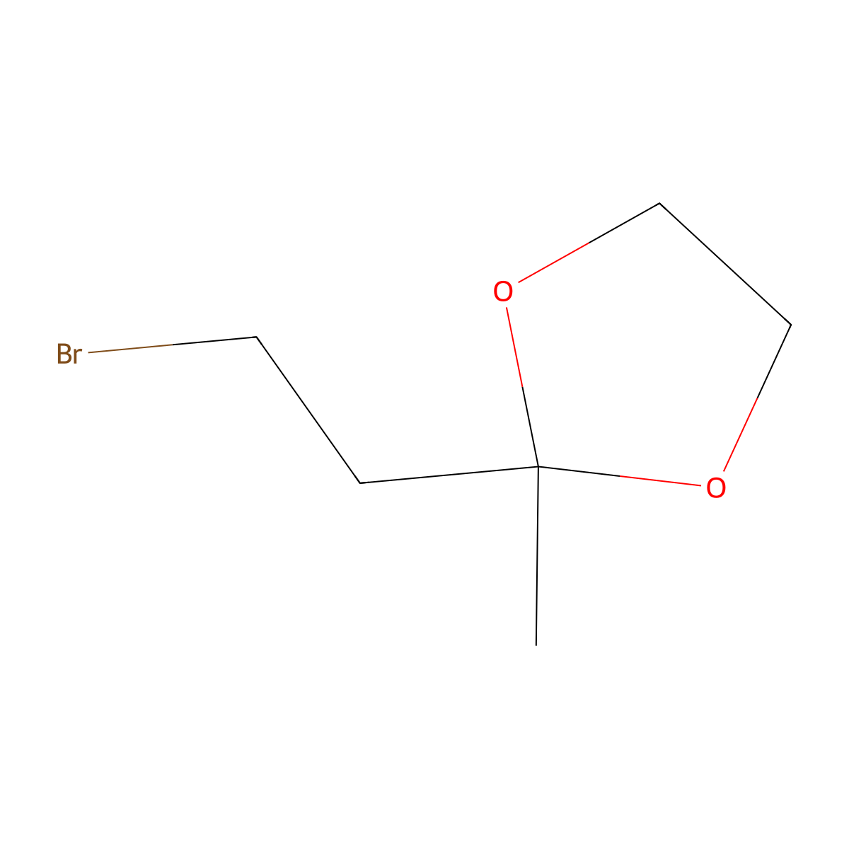 2-(2-Bromoethyl)-2-methyl-1,3-dioxolane molecular structure, CAS 37865-96-6