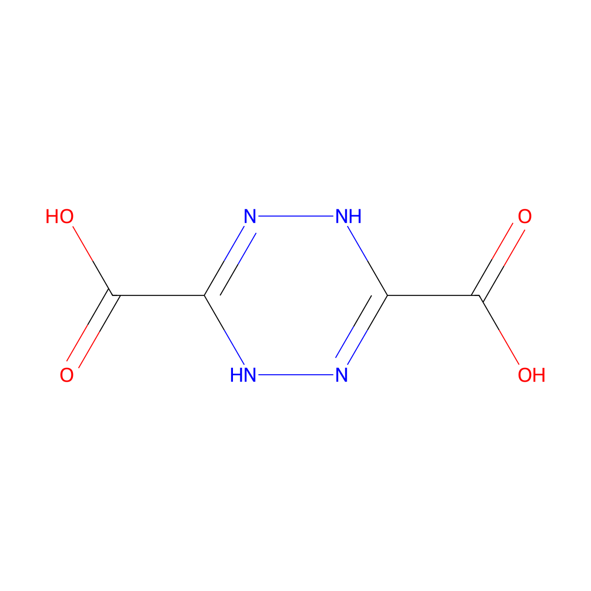 1,4-Dihydro-1,2,4,5-tetrazine-3,6-dicarboxylic acid molecular structure, CAS 3787-09-5