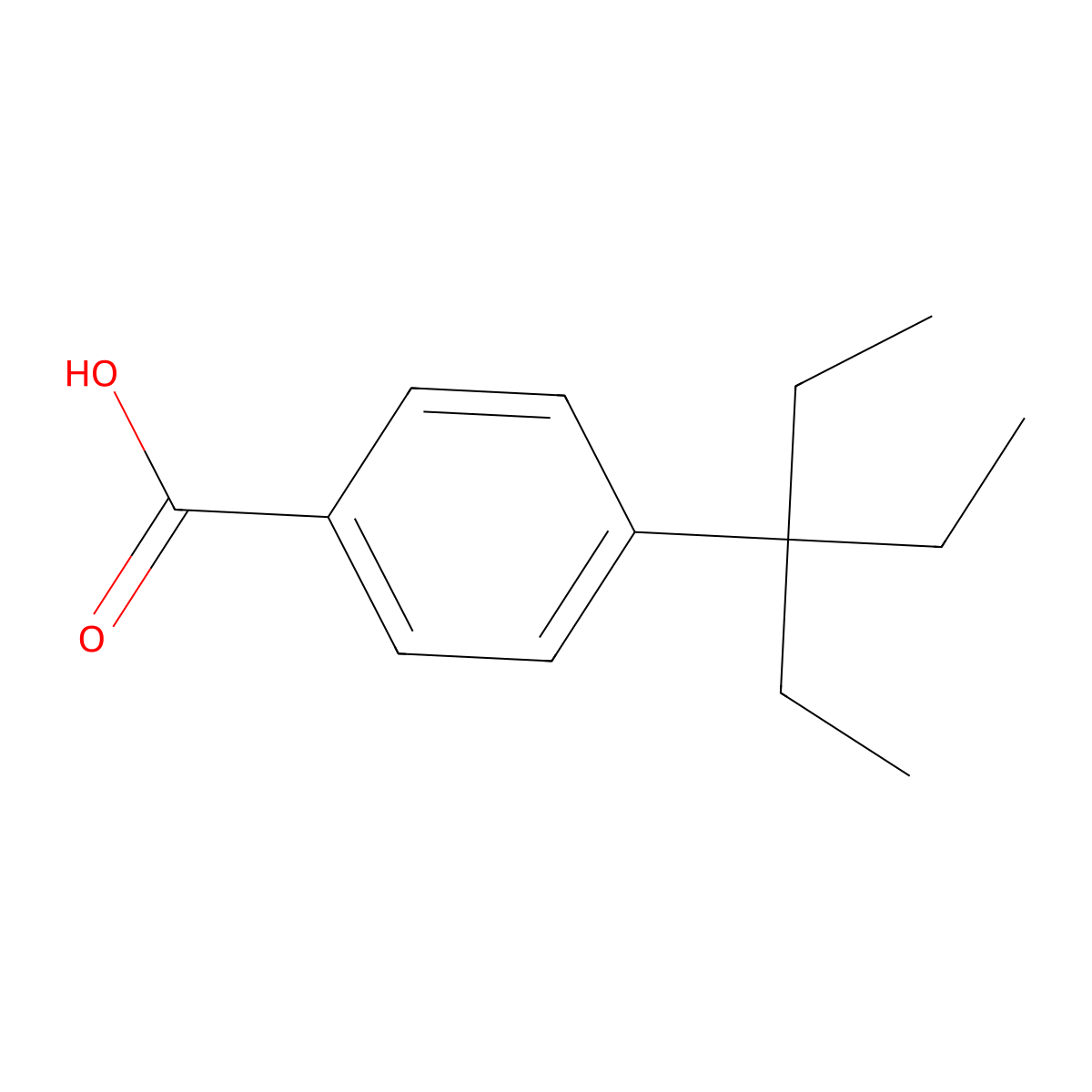 4-(1,1-Diethylpropyl)benzoic acid molecular structure, CAS 37872-27-8