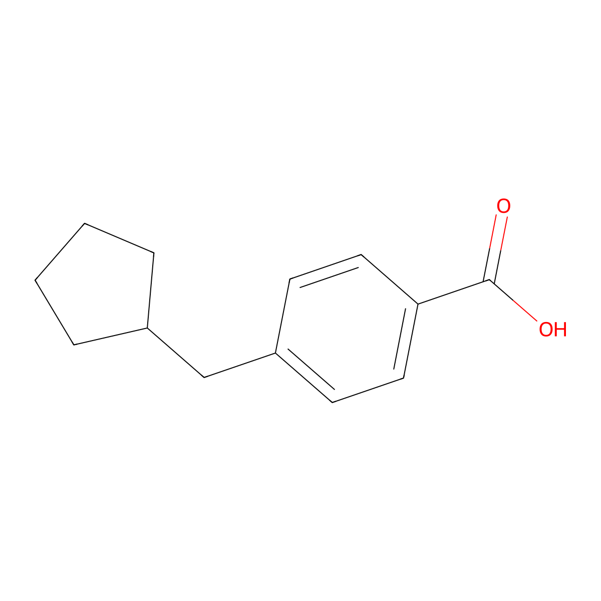p-(Cyclopentylmethyl)benzoic acid molecular structure, CAS 37874-97-8