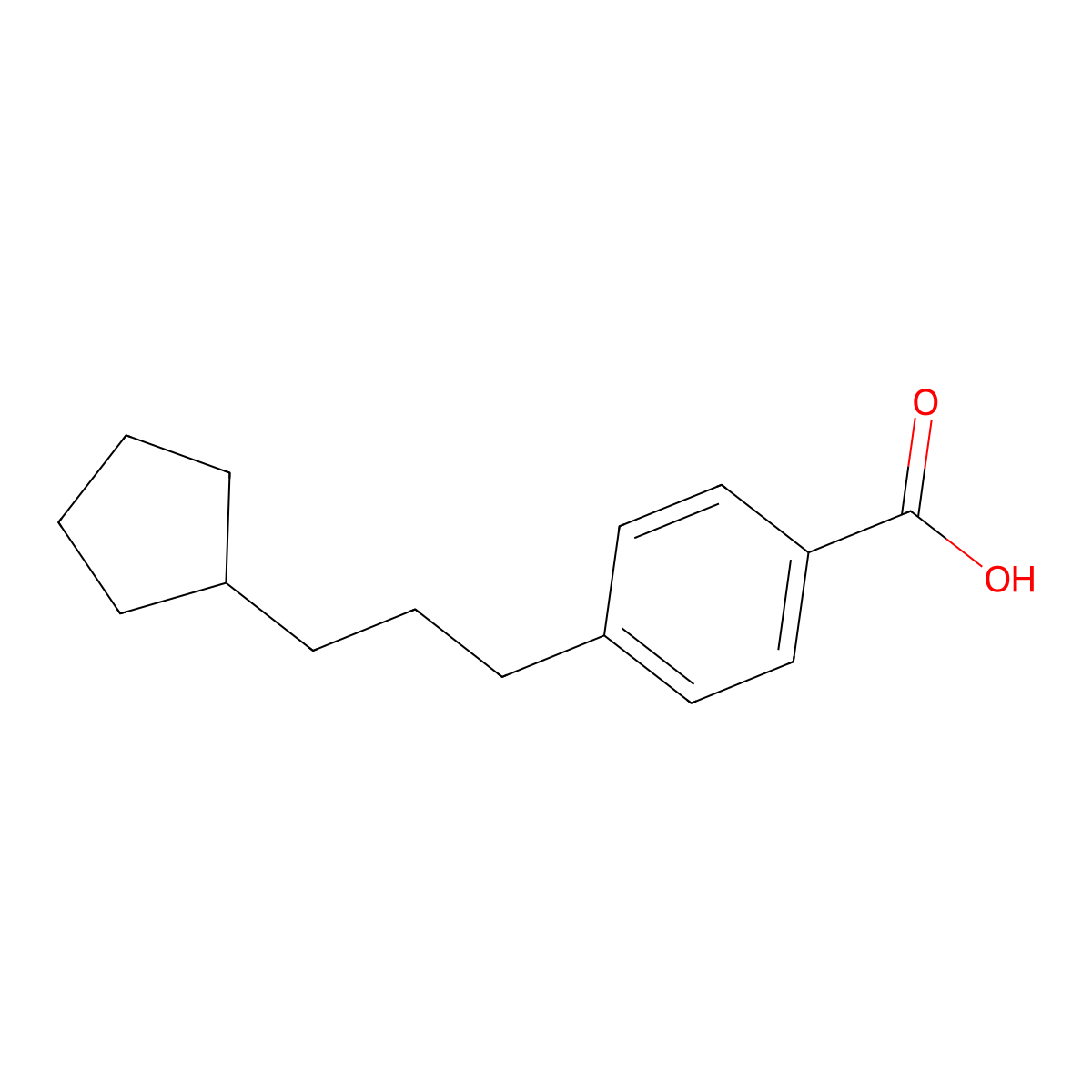 p-(3-Cyclopentylpropyl)benzoic acid molecular structure, CAS 37874-98-9