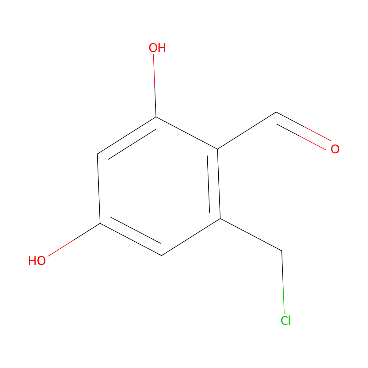 2-(Chloromethyl)-4,6-dihydroxybenzaldehyde molecular structure, CAS 378749-91-8