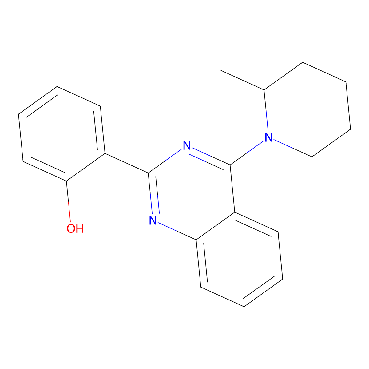 2-(4-(2-Methylpiperidin-1-yl)quinazolin-2-yl)phenol molecular structure, CAS 378752-33-1