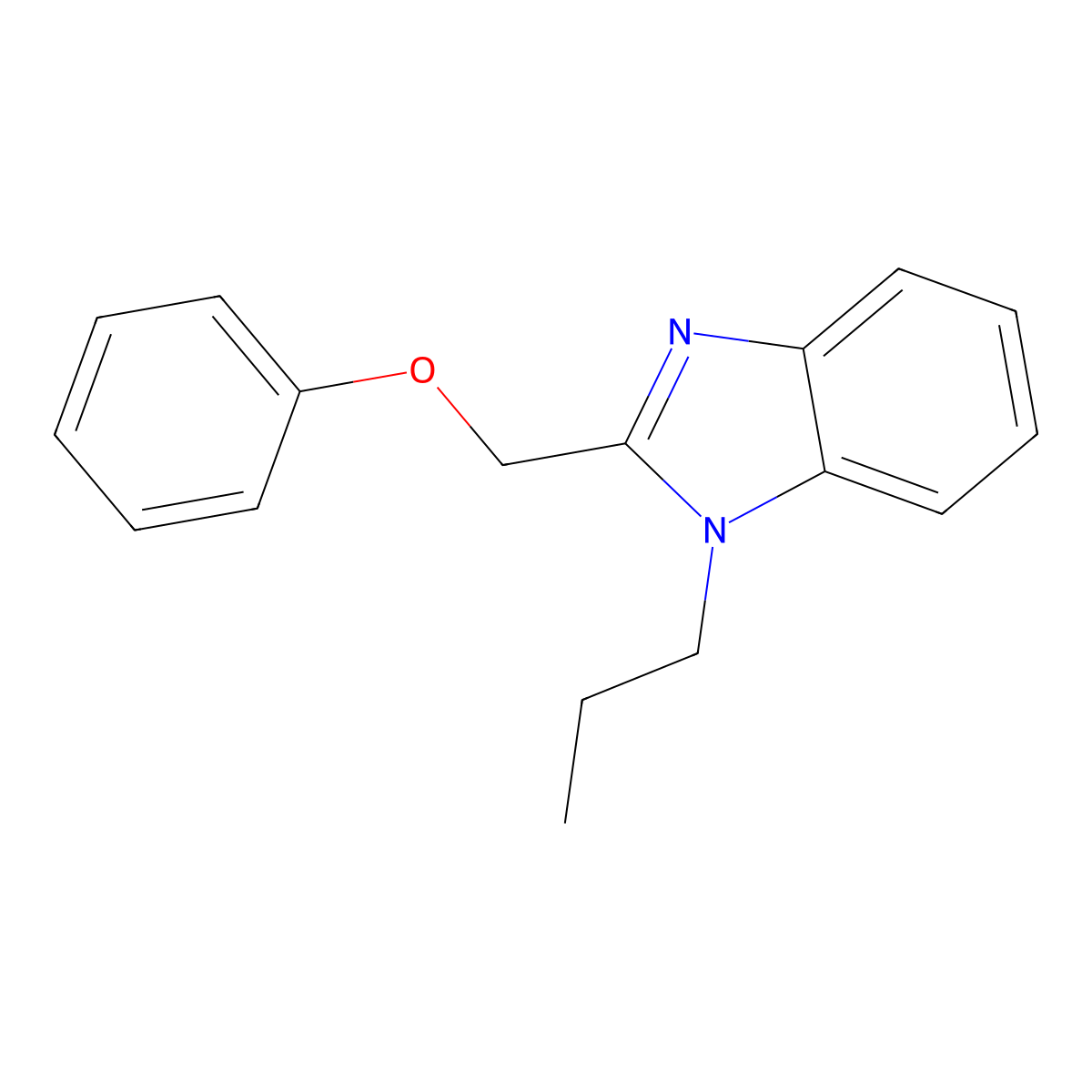 2-(phenoxymethyl)-1-propyl-1H-benzimidazole molecular structure, CAS 378752-35-3