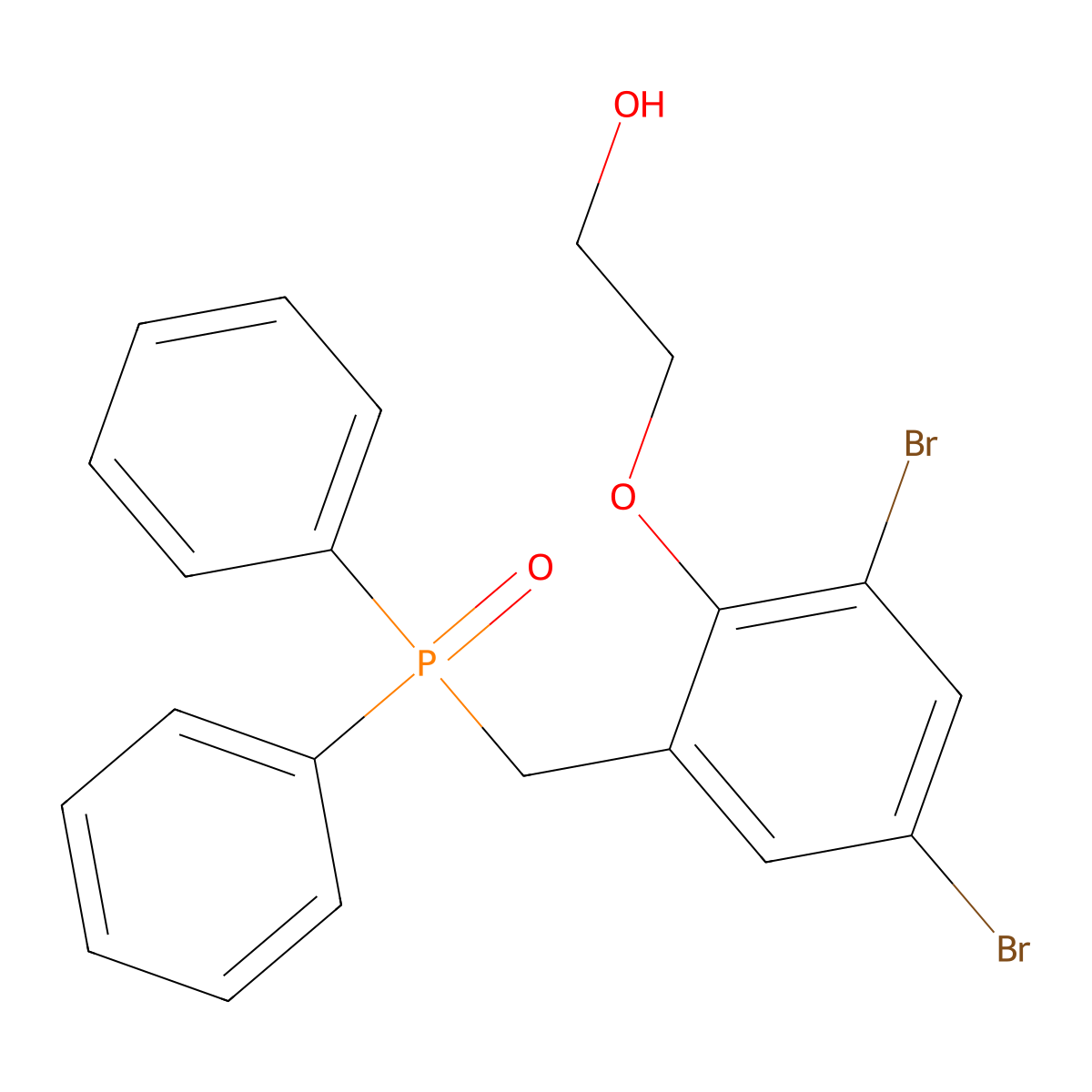 2-[2,4-Dibromo-6-(diphenylphosphorylmethyl)phenoxy]ethanol molecular structure, CAS 378752-41-1