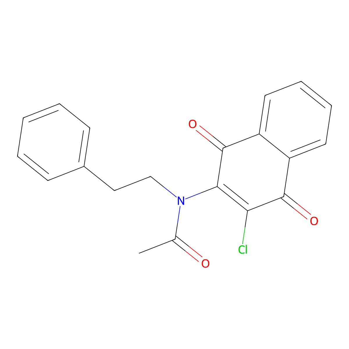 N-(3-chloro-1,4-dioxo-1,4-dihydronaphthalen-2-yl)-N-(2-phenylethyl)acetamide molecular structure, CAS 378753-48-1