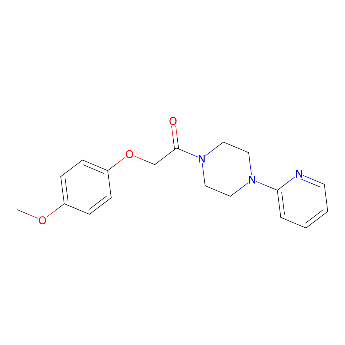 2-(4-Methoxyphenoxy)-1-(4-pyridin-2-ylpiperazin-1-yl)ethanone molecular structure, CAS 378754-79-1