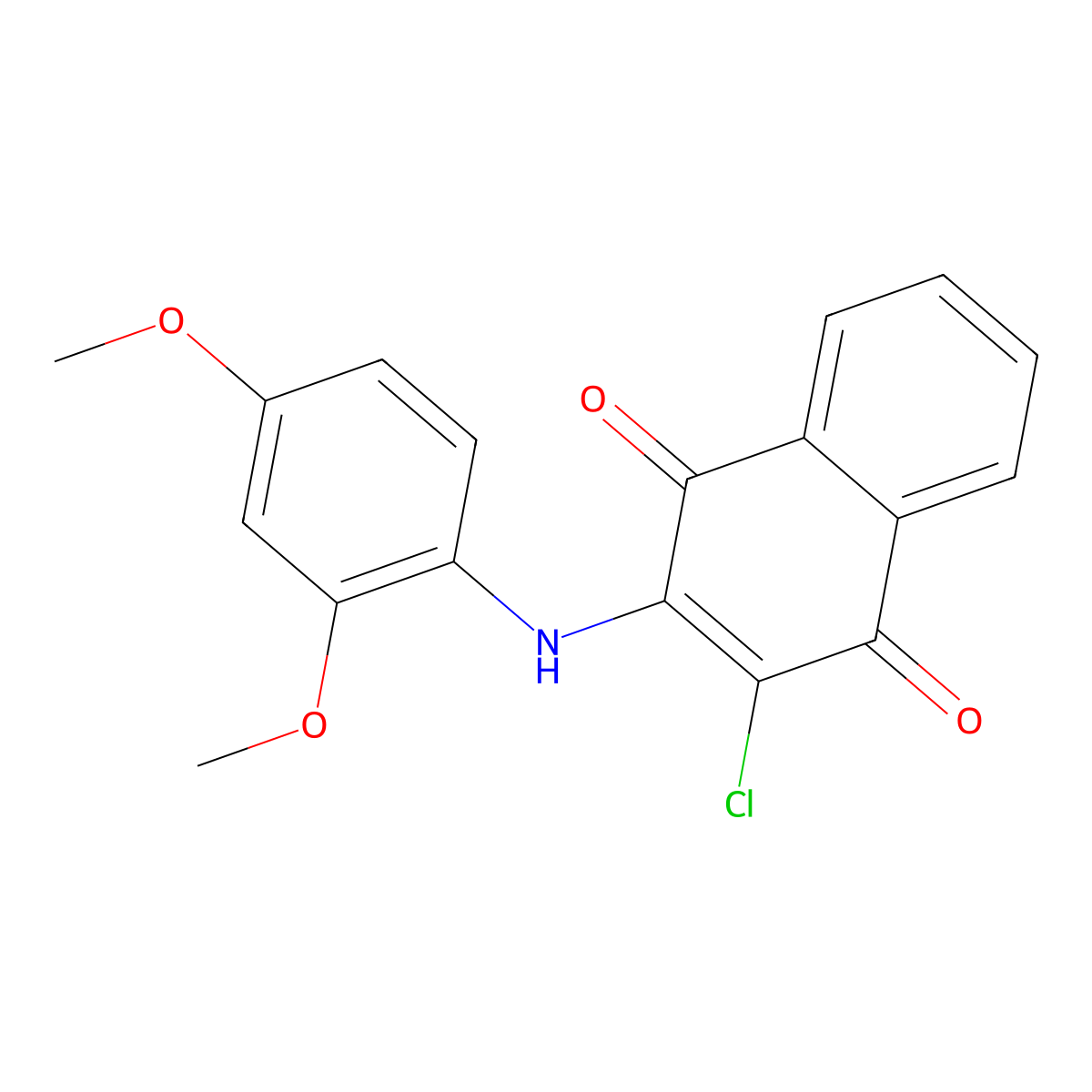 2-Chloro-3-[(2,4-dimethoxyphenyl)amino]-1,4-dihydronaphthalene-1,4-dione molecular structure, CAS 378756-30-0