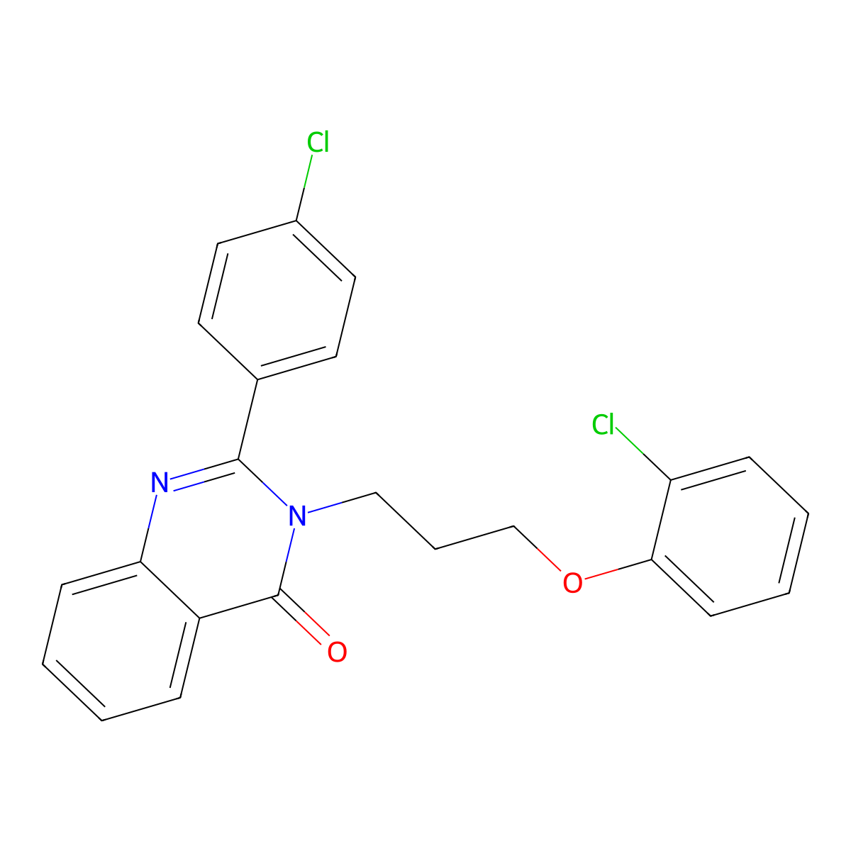 3-[3-(2-Chlorophenoxy)propyl]-2-(4-chlorophenyl)quinazolin-4-one molecular structure, CAS 378756-54-8