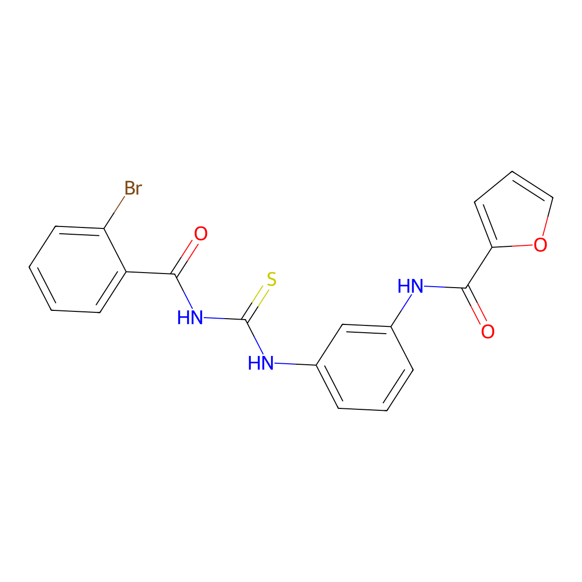 N-[3-[(2-bromobenzoyl)carbamothioylamino]phenyl]furan-2-carboxamide molecular structure, CAS 378757-00-7