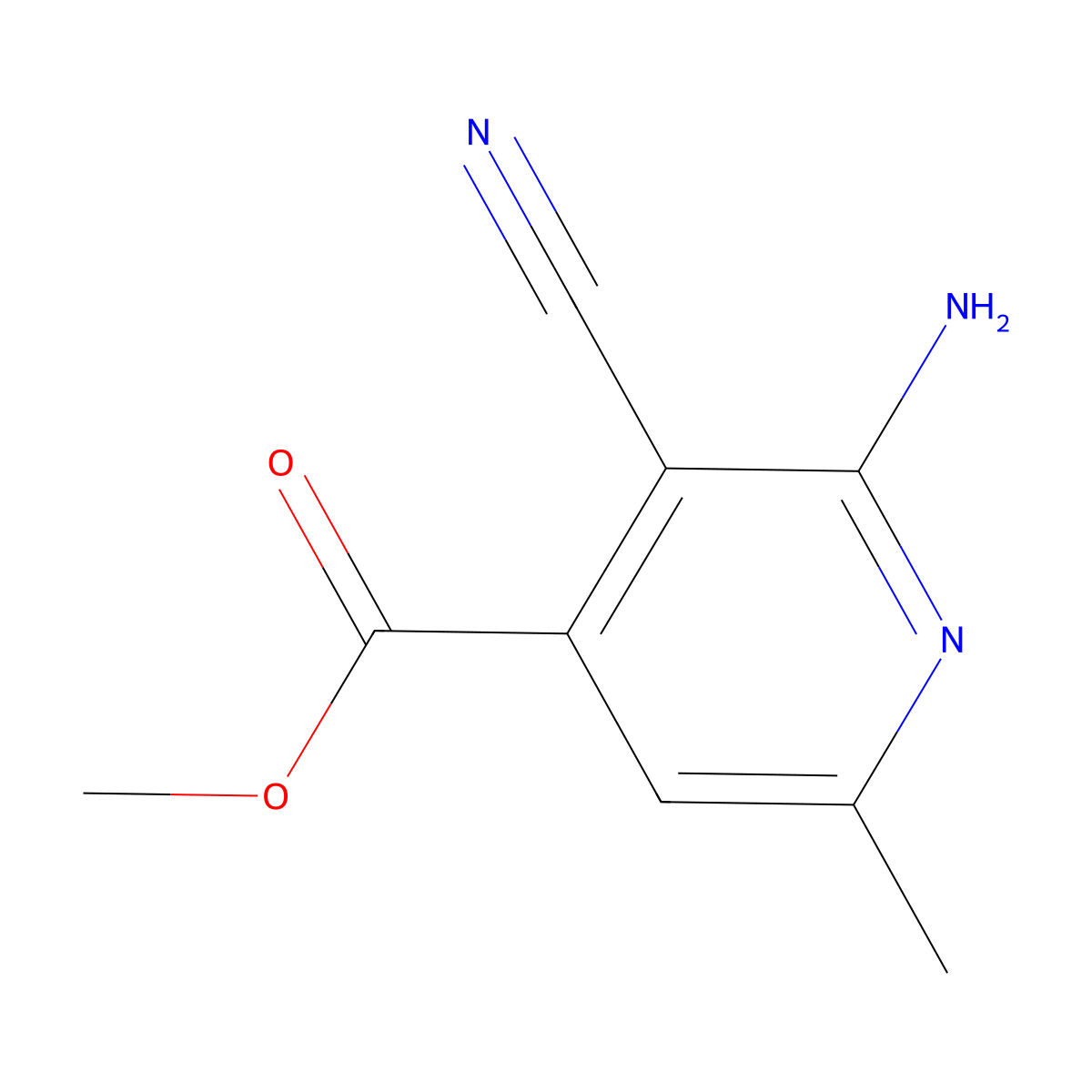 Methyl 2-amino-3-cyano-6-methylpyridine-4-carboxylate molecular structure, CAS 378757-15-4