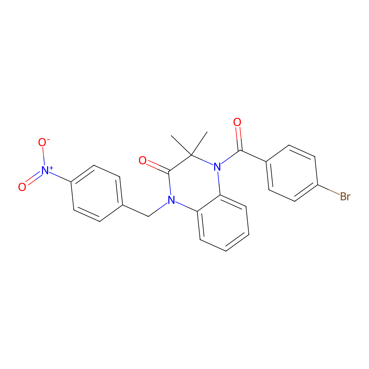 4-(4-Bromobenzoyl)-3,3-dimethyl-1-[(4-nitrophenyl)methyl]quinoxalin-2-one molecular structure, CAS 378757-26-7