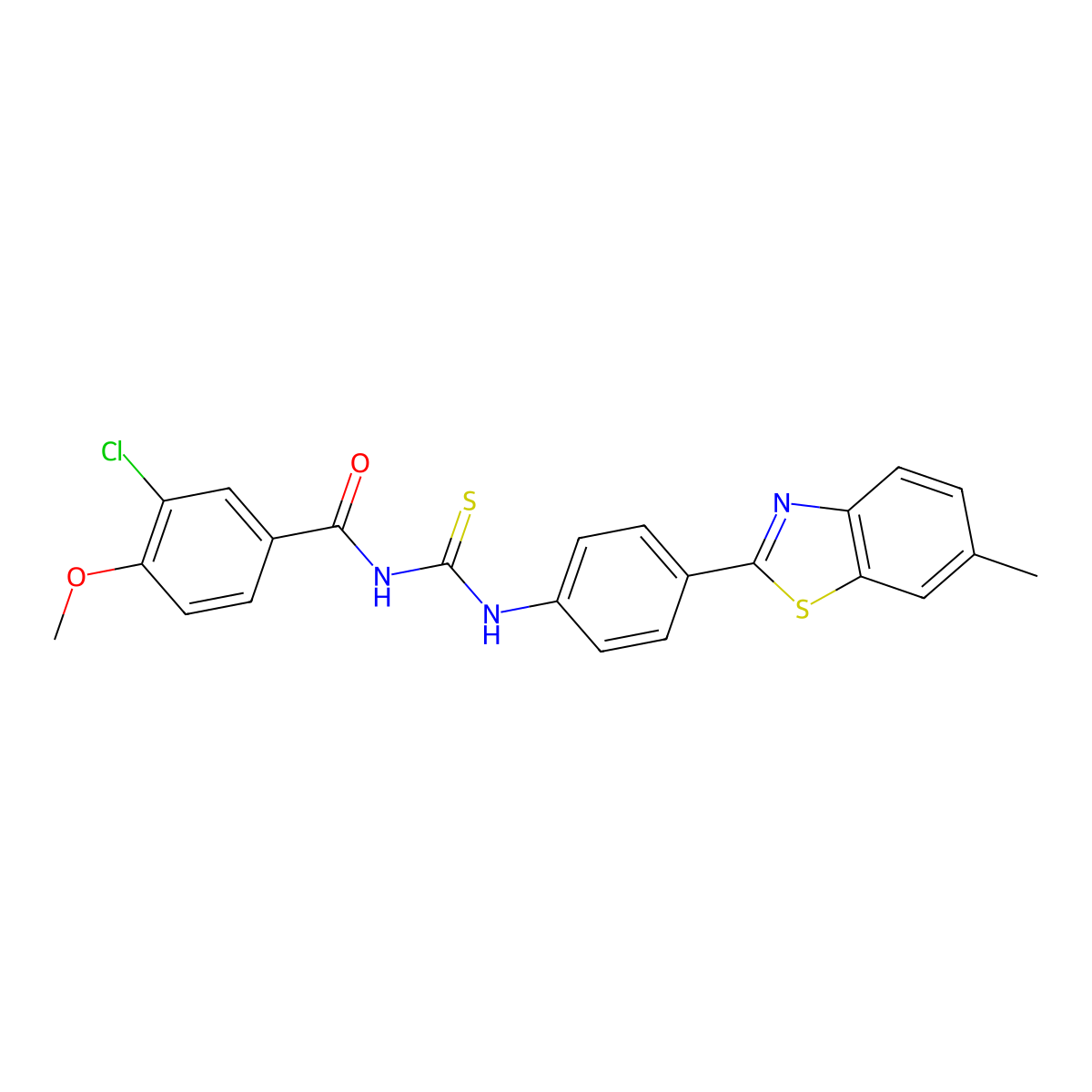 3-chloro-4-methoxy-N-[[4-(6-methyl-1,3-benzothiazol-2-yl)phenyl]carbamothioyl]benzamide molecular structure, CAS 378757-31-4