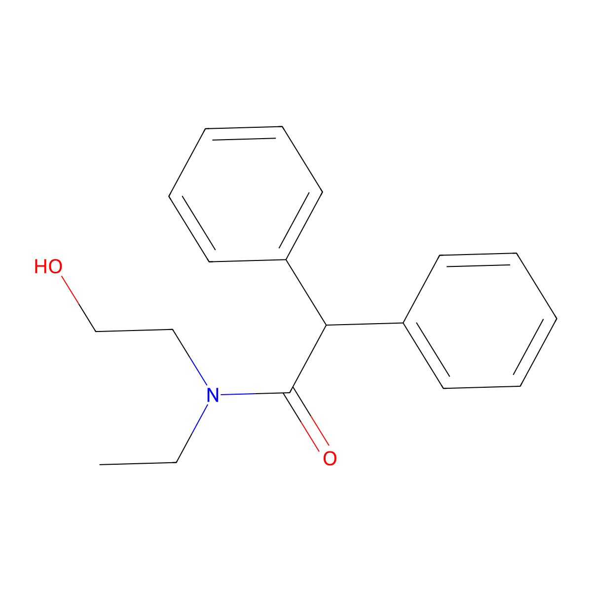 N-ethyl-N-(2-hydroxyethyl)-2,2-diphenylacetamide molecular structure, CAS 378757-33-6