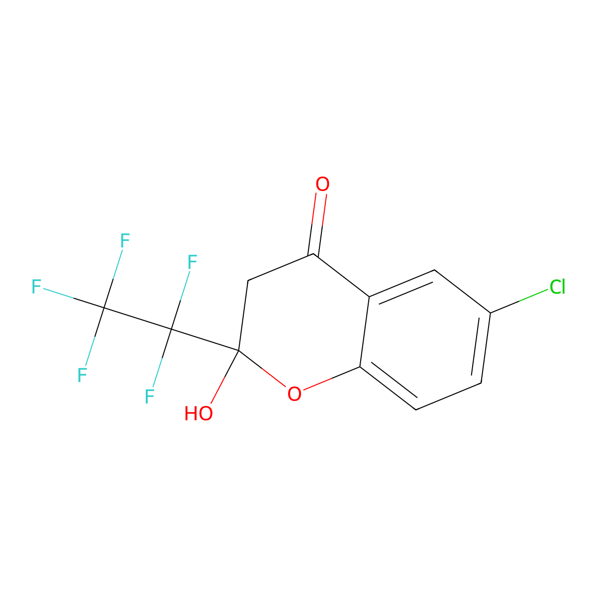 6-chloro-2-hydroxy-2-(pentafluoroethyl)-2,3-dihydro-4H-chromen-4-one molecular structure, CAS 378757-43-8