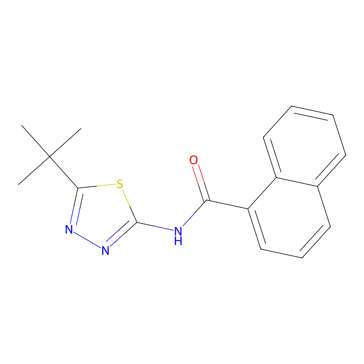 N-(5-tert-butyl-1,3,4-thiadiazol-2-yl)naphthalene-1-carboxamide molecular structure, CAS 378757-46-1