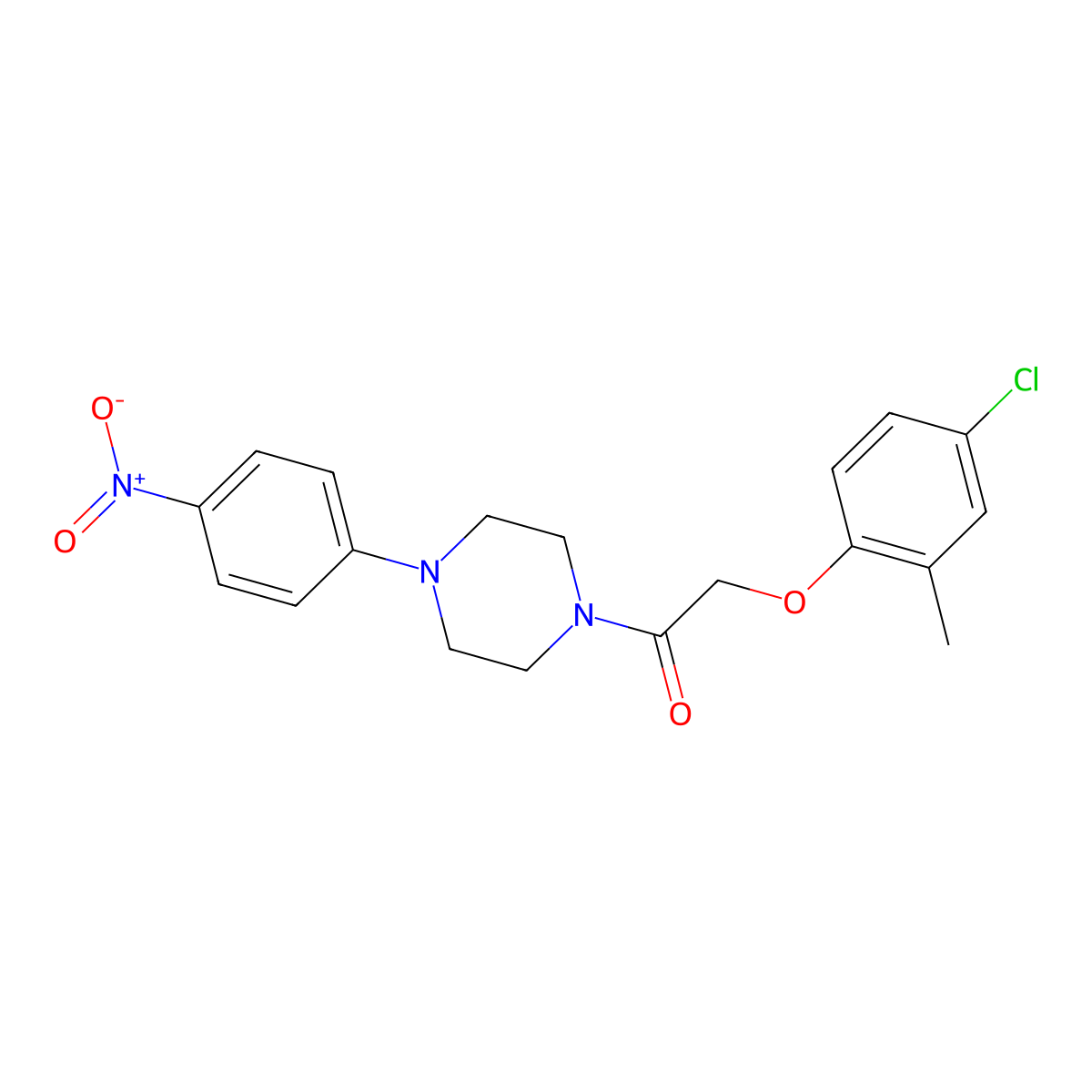 2-(4-Chloro-2-methylphenoxy)-1-[4-(4-nitrophenyl)piperazin-1-yl]ethanone molecular structure, CAS 378758-01-1