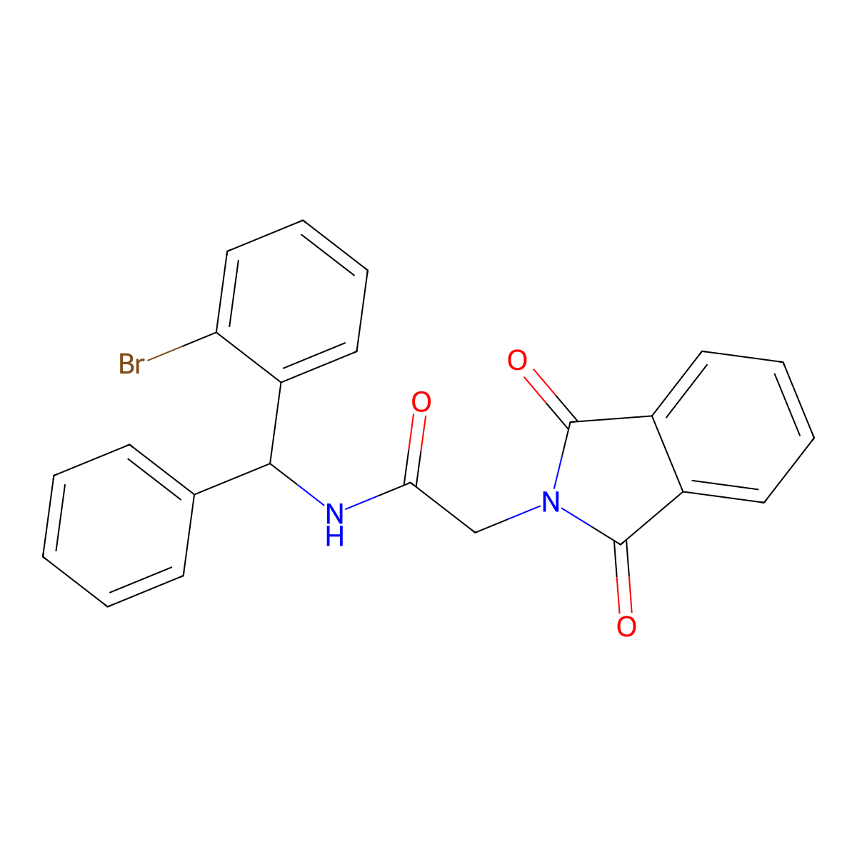 N-[(2-bromophenyl)-phenylmethyl]-2-(1,3-dioxoisoindol-2-yl)acetamide molecular structure, CAS 378760-18-0