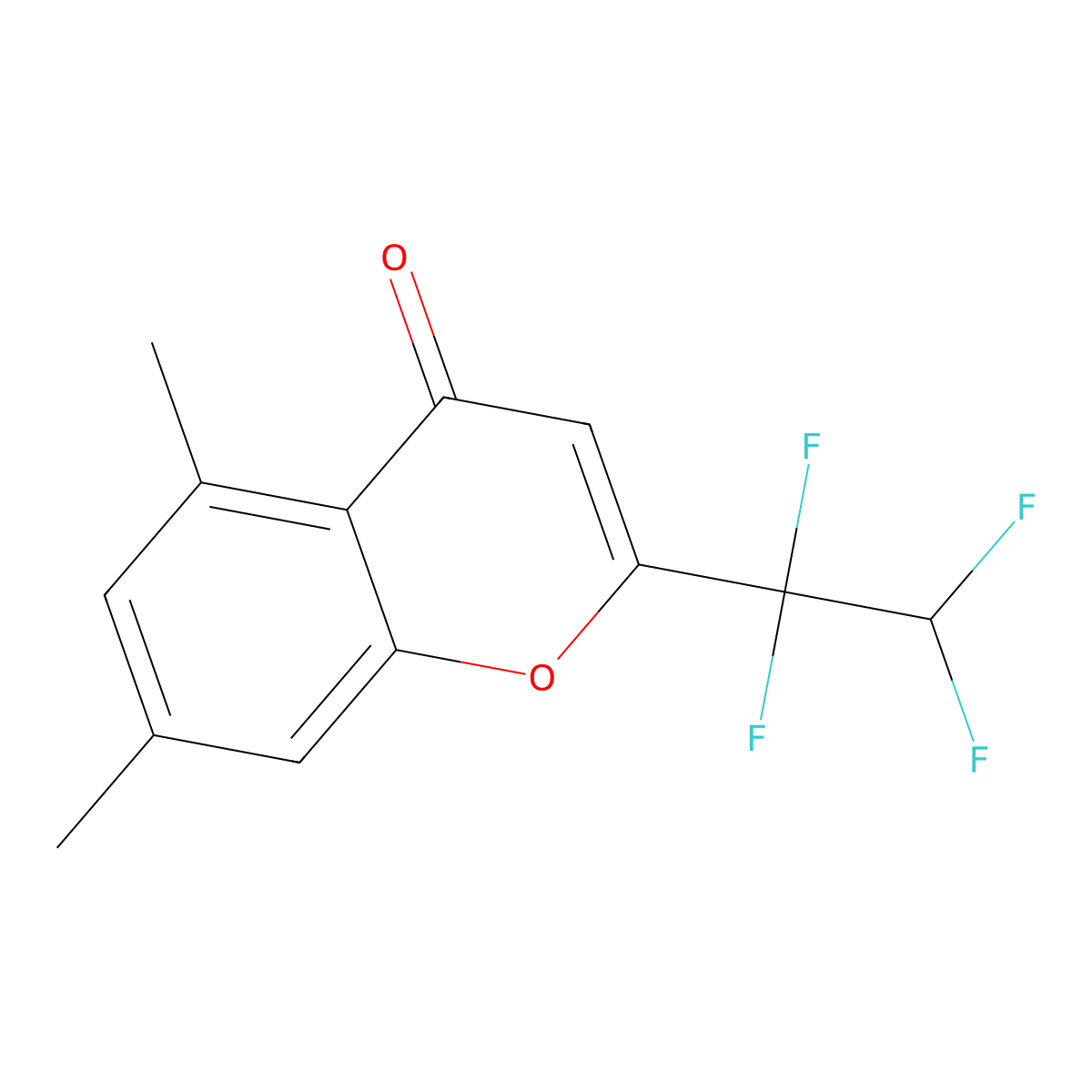 5,7-dimethyl-2-(1,1,2,2-tetrafluoroethyl)-4H-chromen-4-one molecular structure, CAS 378760-62-4