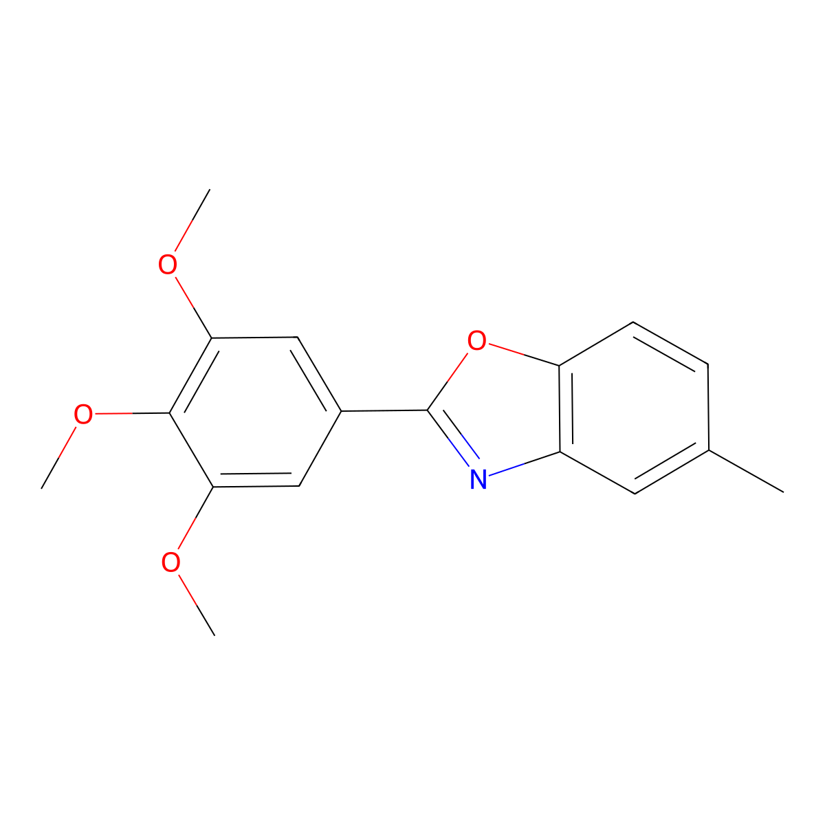 5-Methyl-2-(3,4,5-trimethoxyphenyl)-1,3-benzoxazole molecular structure, CAS 378760-87-3