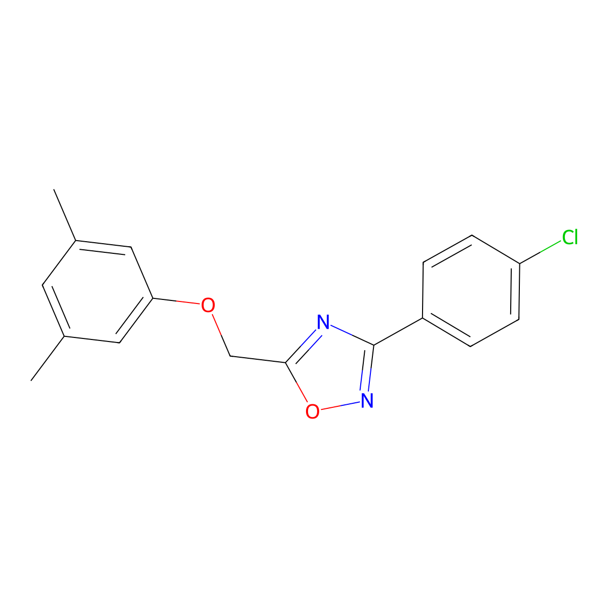 3-(4-Chlorophenyl)-5-[(3,5-dimethylphenoxy)methyl]-1,2,4-oxadiazole molecular structure, CAS 378761-34-3