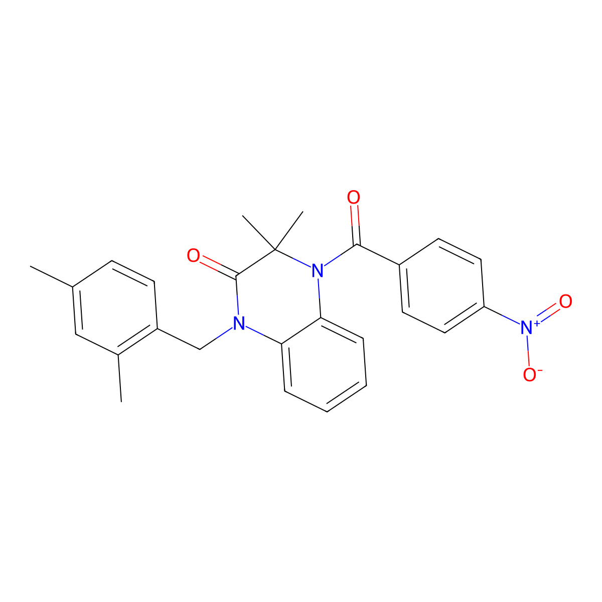 1-[(2,4-Dimethylphenyl)methyl]-3,3-dimethyl-4-(4-nitrobenzoyl)quinoxalin-2-one molecular structure, CAS 378761-40-1