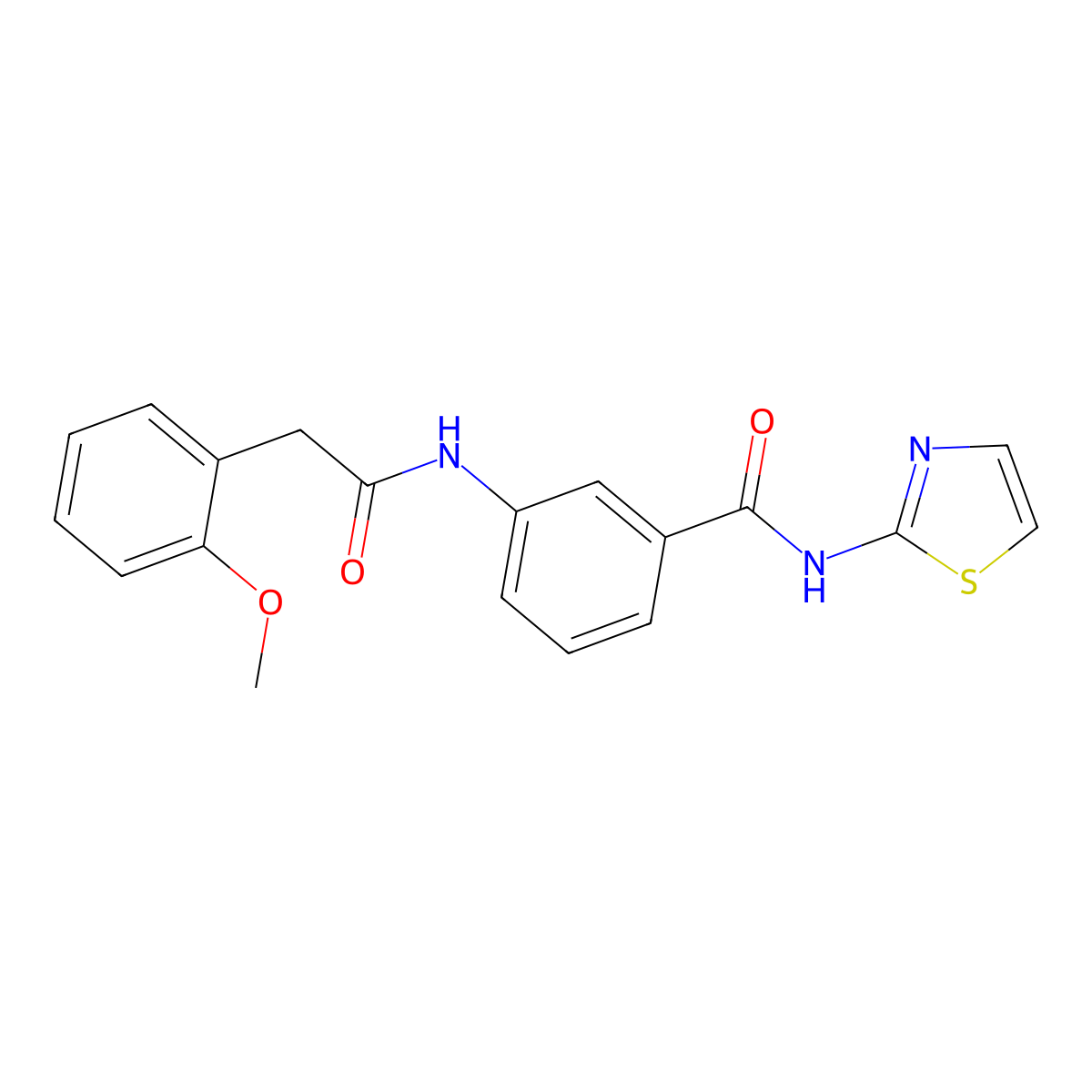 3-[[2-(2-methoxyphenyl)acetyl]amino]-N-(1,3-thiazol-2-yl)benzamide molecular structure, CAS 378761-99-0