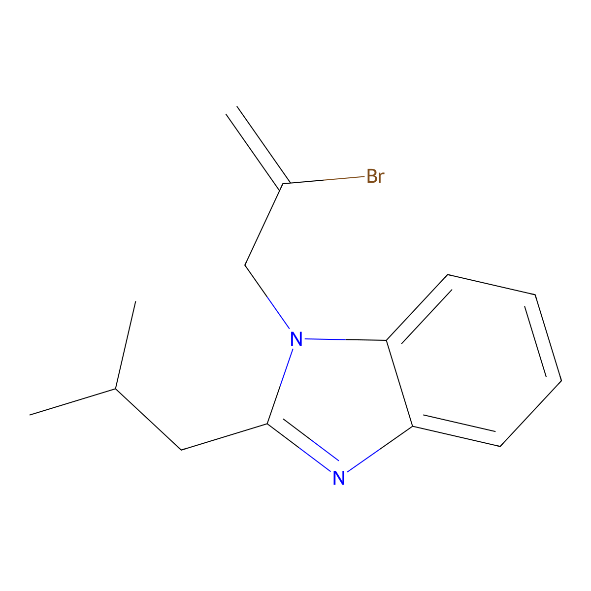 1-(2-Bromoprop-2-enyl)-2-(2-methylpropyl)benzimidazole molecular structure, CAS 378762-32-4