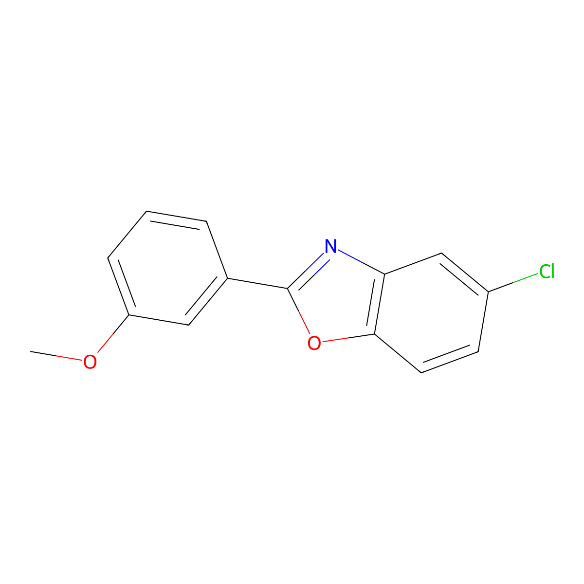 5-Chloro-2-(3-methoxyphenyl)-1,3-benzoxazole molecular structure, CAS 378762-37-9
