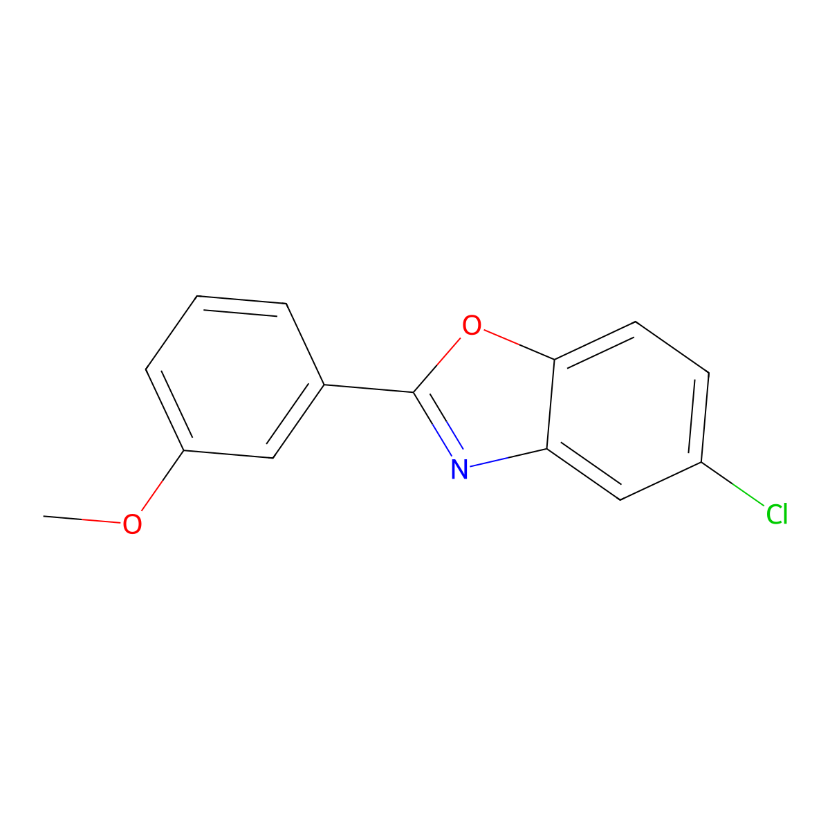 5-Chloro-2-(3-methoxyphenyl)-1,3-benzoxazole molecular structure, CAS 378762-37-9