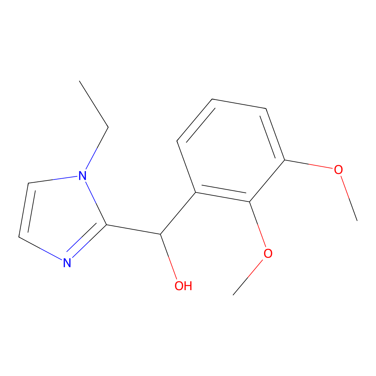 (2,3-dimethoxyphenyl)(1-ethyl-1H-imidazol-2-yl)methanol molecular structure, CAS 378762-65-3