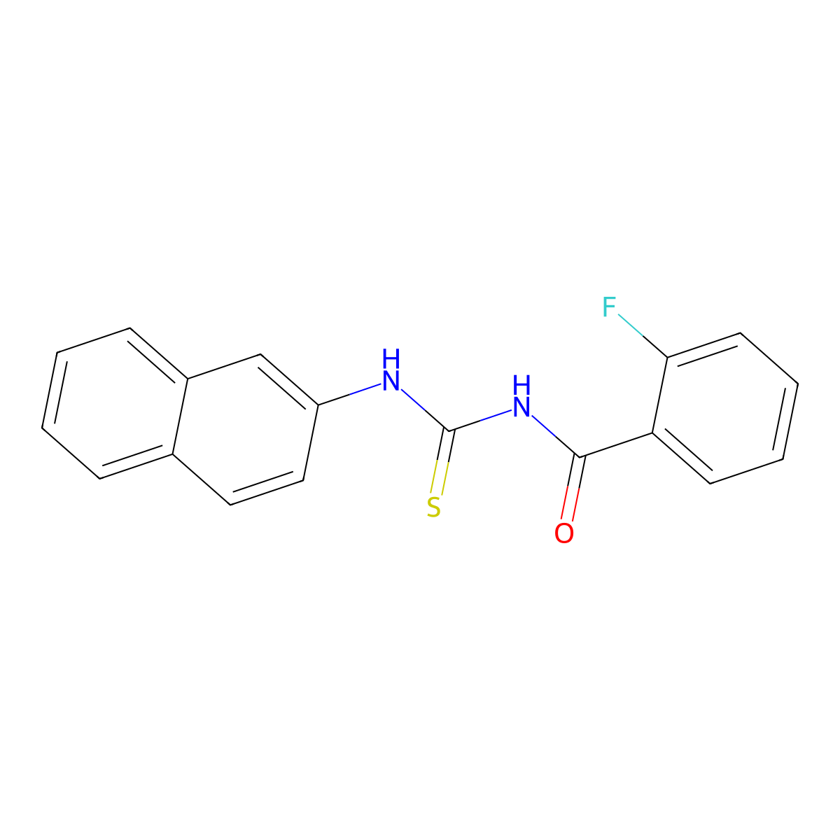 2-fluoro-N-(naphthalen-2-ylcarbamothioyl)benzamide molecular structure, CAS 378762-69-7