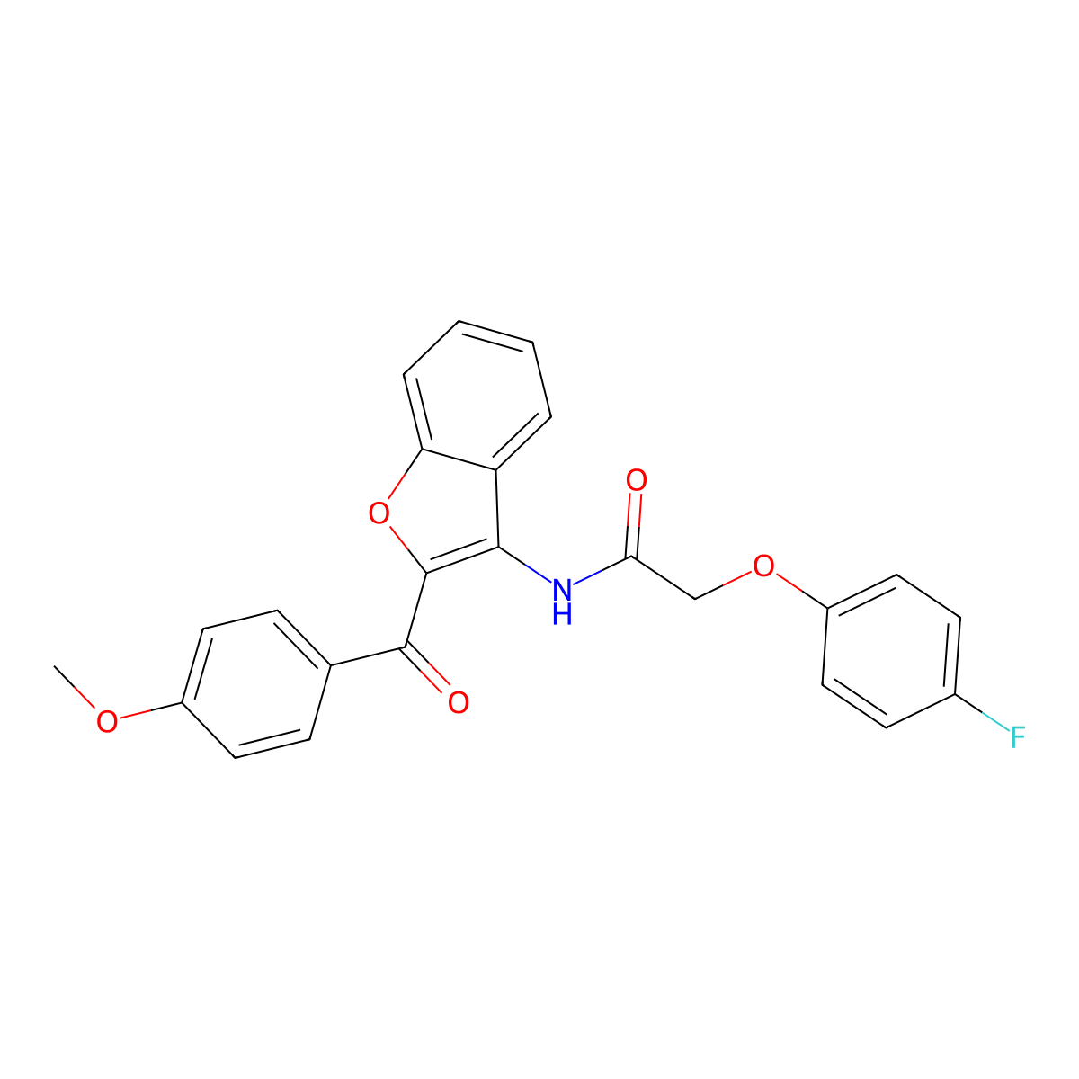 2-(4-fluorophenoxy)-N-(2-(4-methoxybenzoyl)benzofuran-3-yl)acetamide molecular structure, CAS 378763-34-9