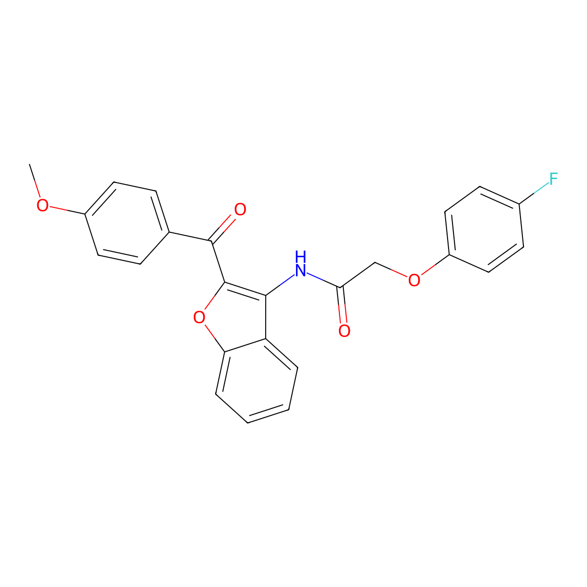 2-(4-fluorophenoxy)-N-(2-(4-methoxybenzoyl)benzofuran-3-yl)acetamide molecular structure, CAS 378763-34-9