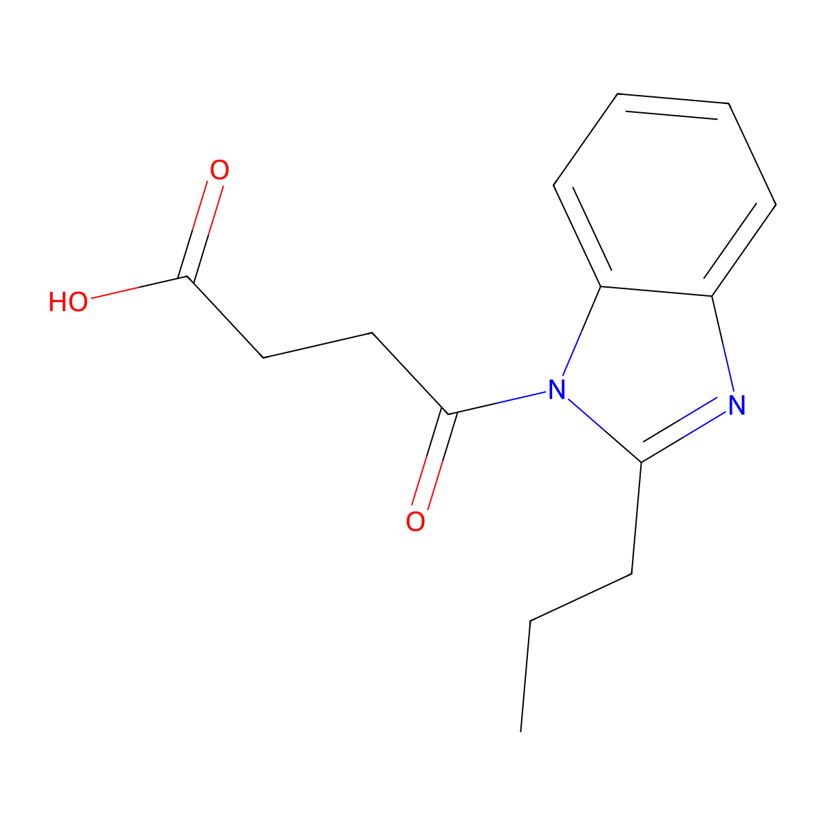 4-Oxo-4-(2-propyl-benzoimidazol-1-yl)-butyric acid molecular structure, CAS 378763-47-4