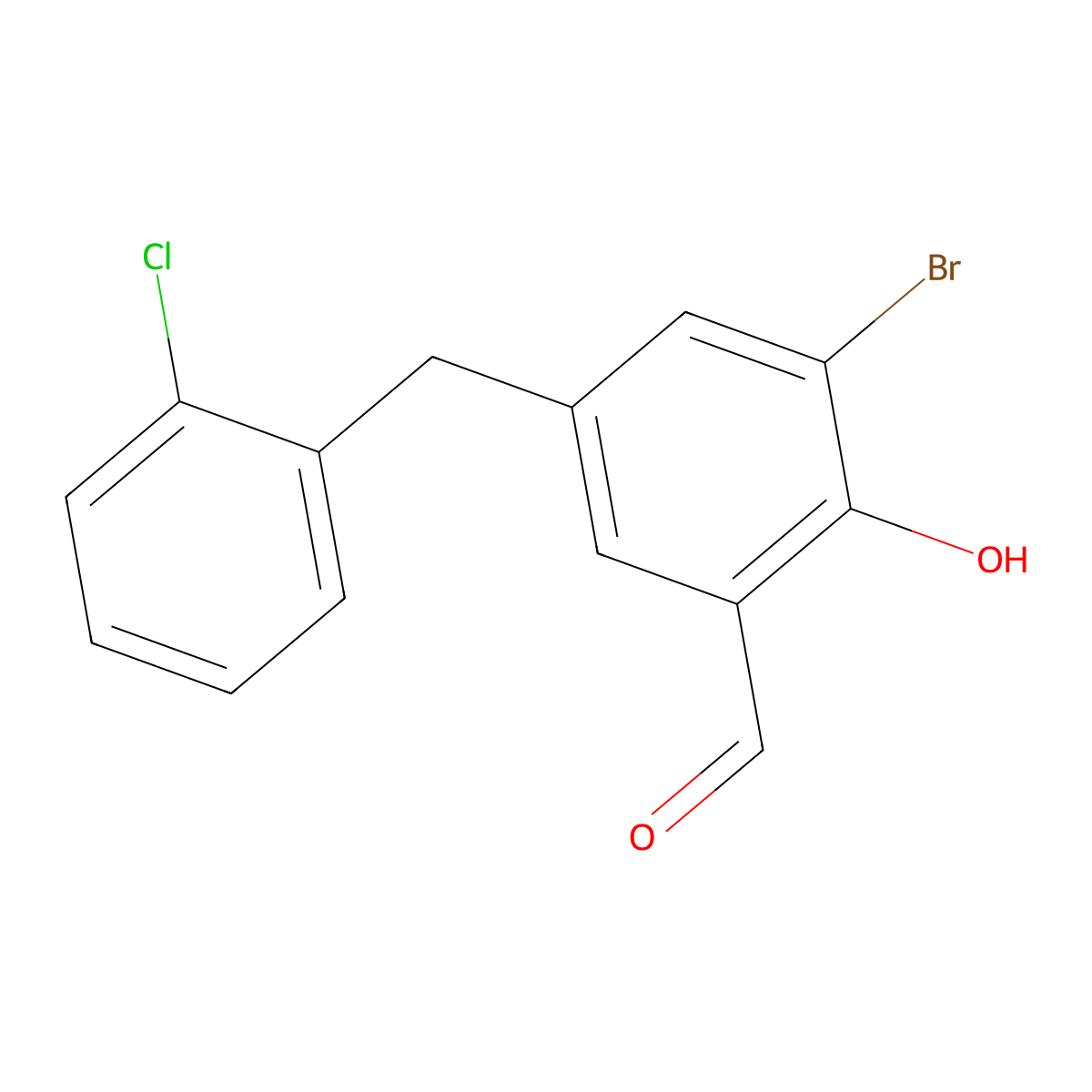 3-Bromo-5-(2-chlorobenzyl)-2-hydroxybenzaldehyde molecular structure, CAS 378763-53-2