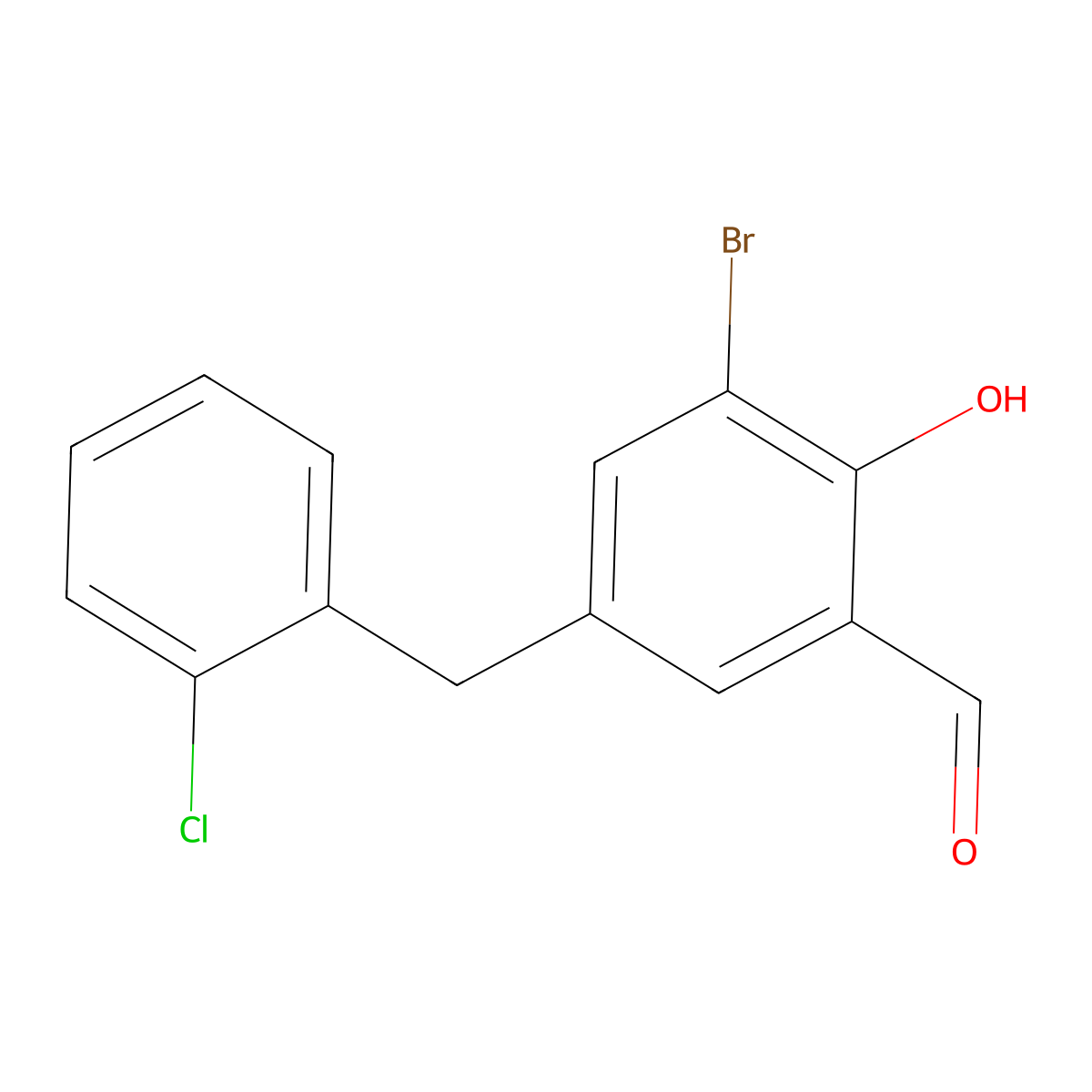 3-Bromo-5-(2-chlorobenzyl)-2-hydroxybenzaldehyde molecular structure, CAS 378763-53-2