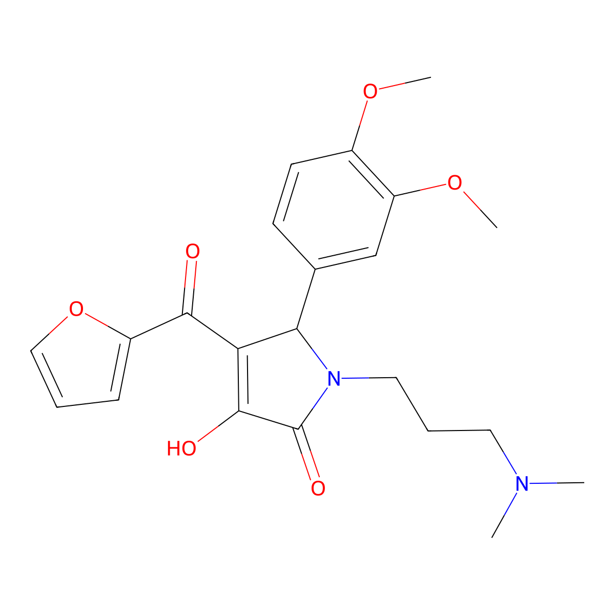 2-(3,4-dimethoxyphenyl)-1-[3-(dimethylamino)propyl]-3-(furan-2-carbonyl)-4-hydroxy-2H-pyrrol-5-one molecular structure, CAS 378763-56-5