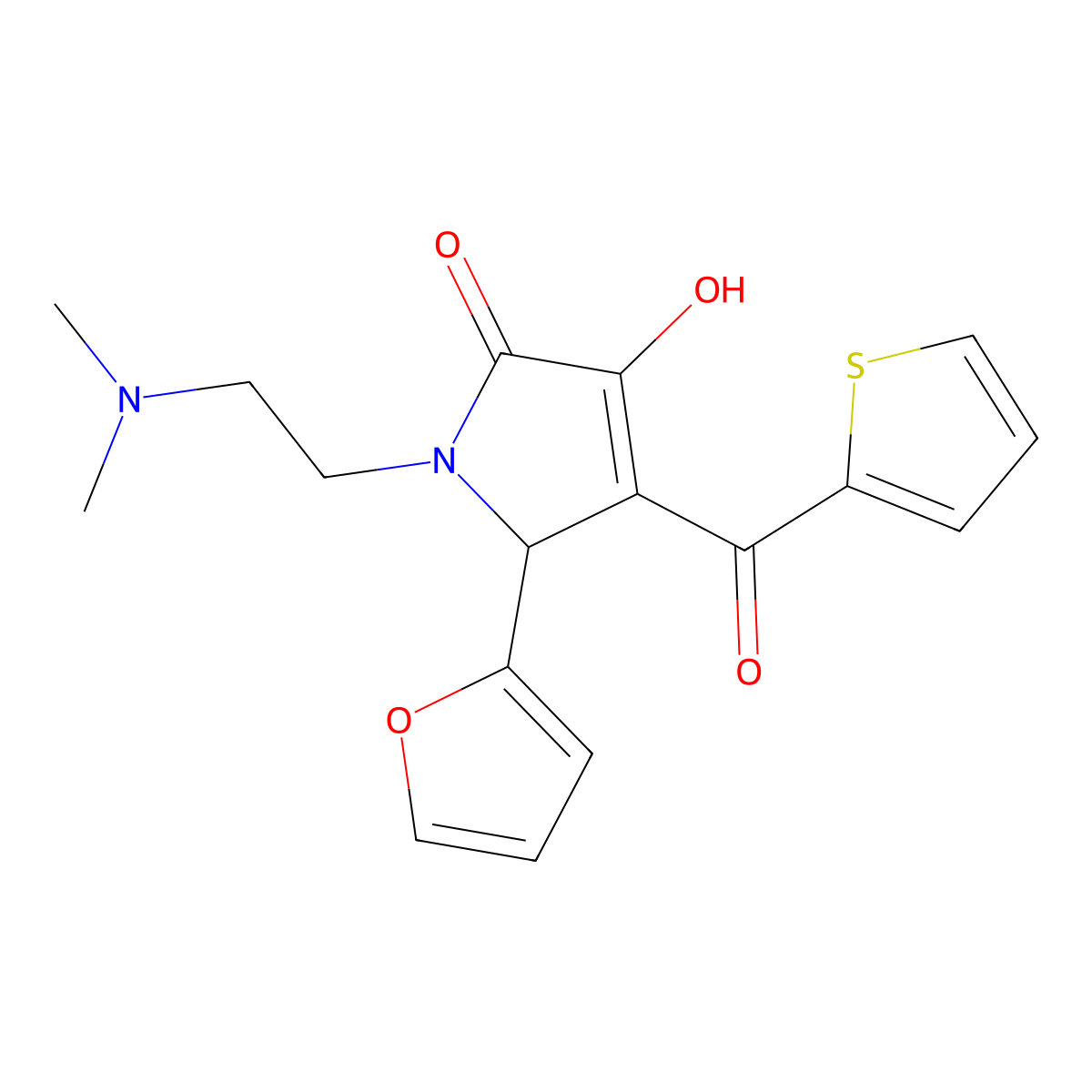 1-[2-(Dimethylamino)ethyl]-5-(2-furyl)-3-hydroxy-4-(2-thienylcarbonyl)-3-pyrro lin-2-one molecular structure, CAS 378763-68-9