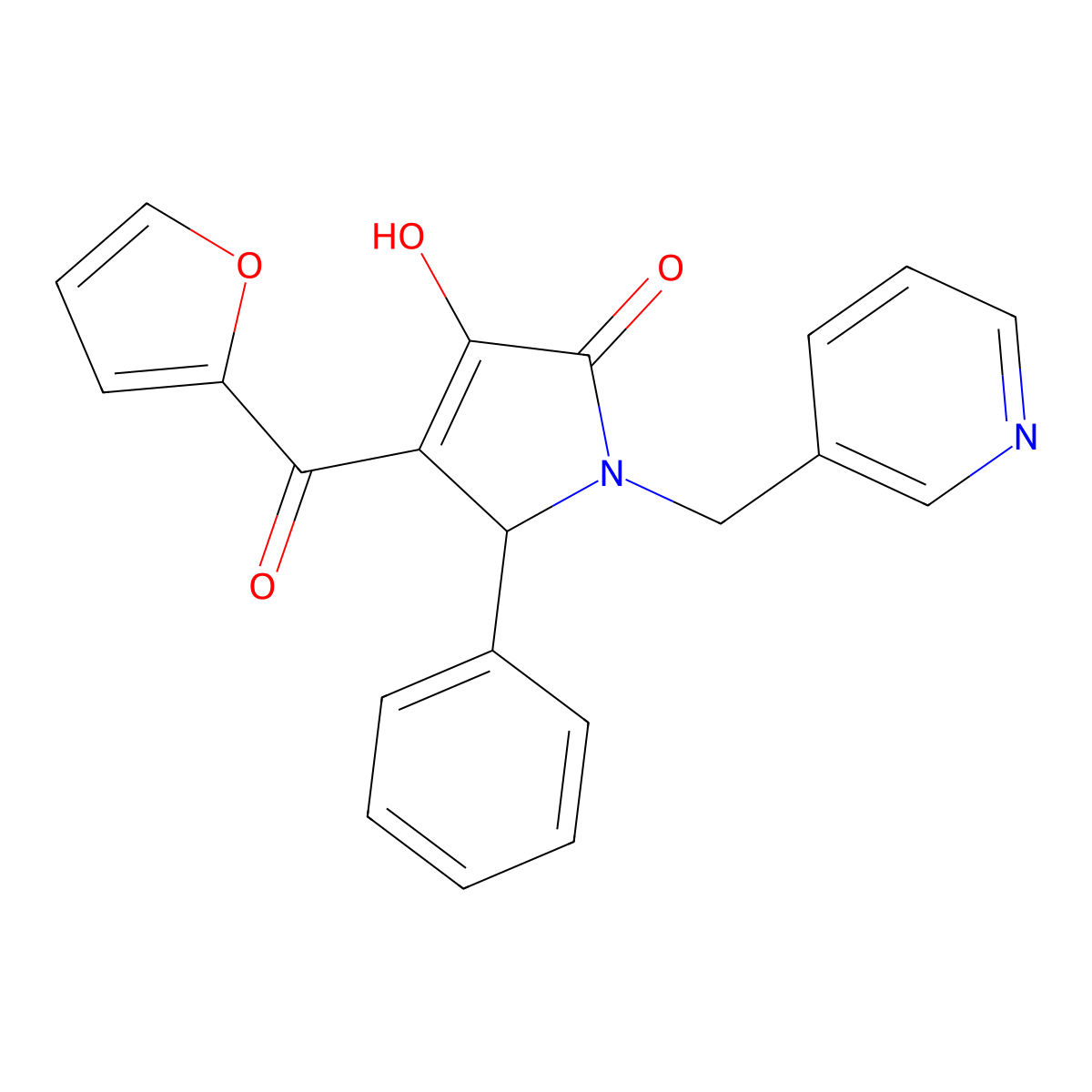 4-(furan-2-carbonyl)-3-hydroxy-5-phenyl-1-(pyridin-3-ylmethyl)-1H-pyrrol-2(5H)-one molecular structure, CAS 378763-90-7