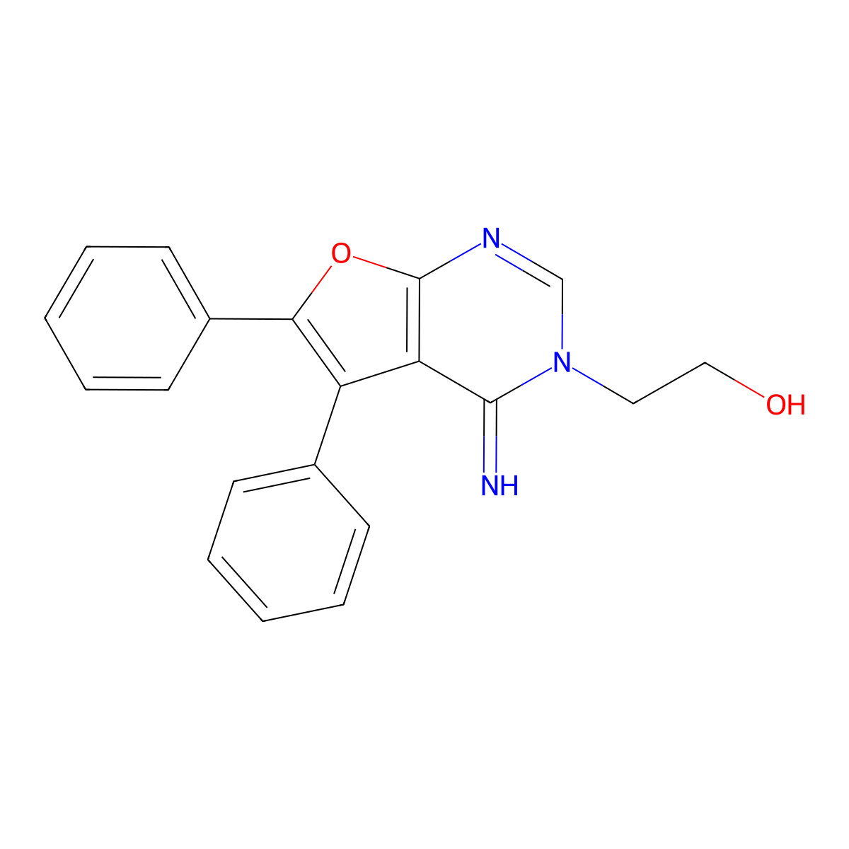 2-(4-Imino-5,6-diphenylfuro[2,3-d]pyrimidin-3-yl)ethanol molecular structure, CAS 378764-11-5