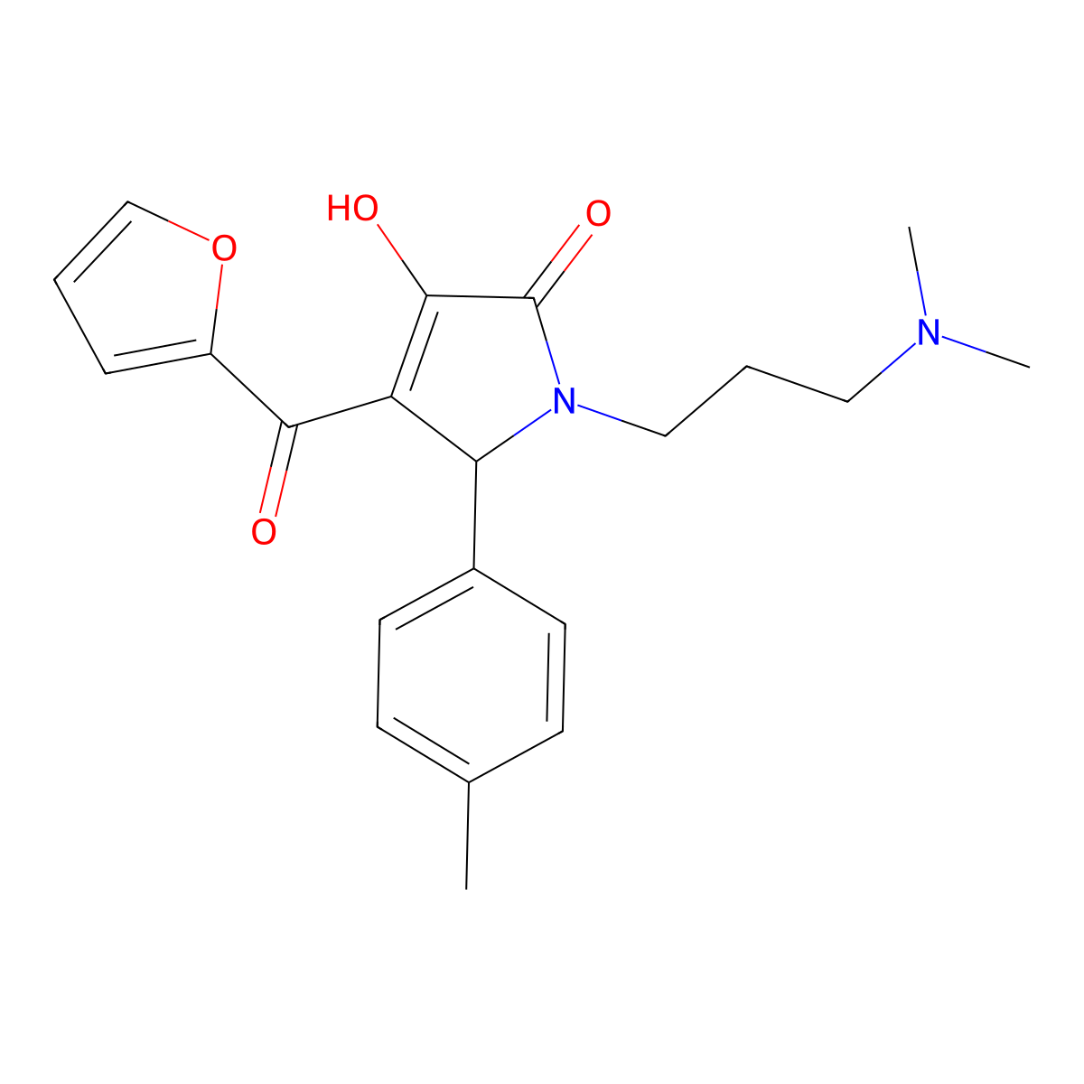 1-(3-(dimethylamino)propyl)-4-(furan-2-carbonyl)-3-hydroxy-5-(p-tolyl)-1H-pyrrol-2(5H)-one molecular structure, CAS 378764-31-9
