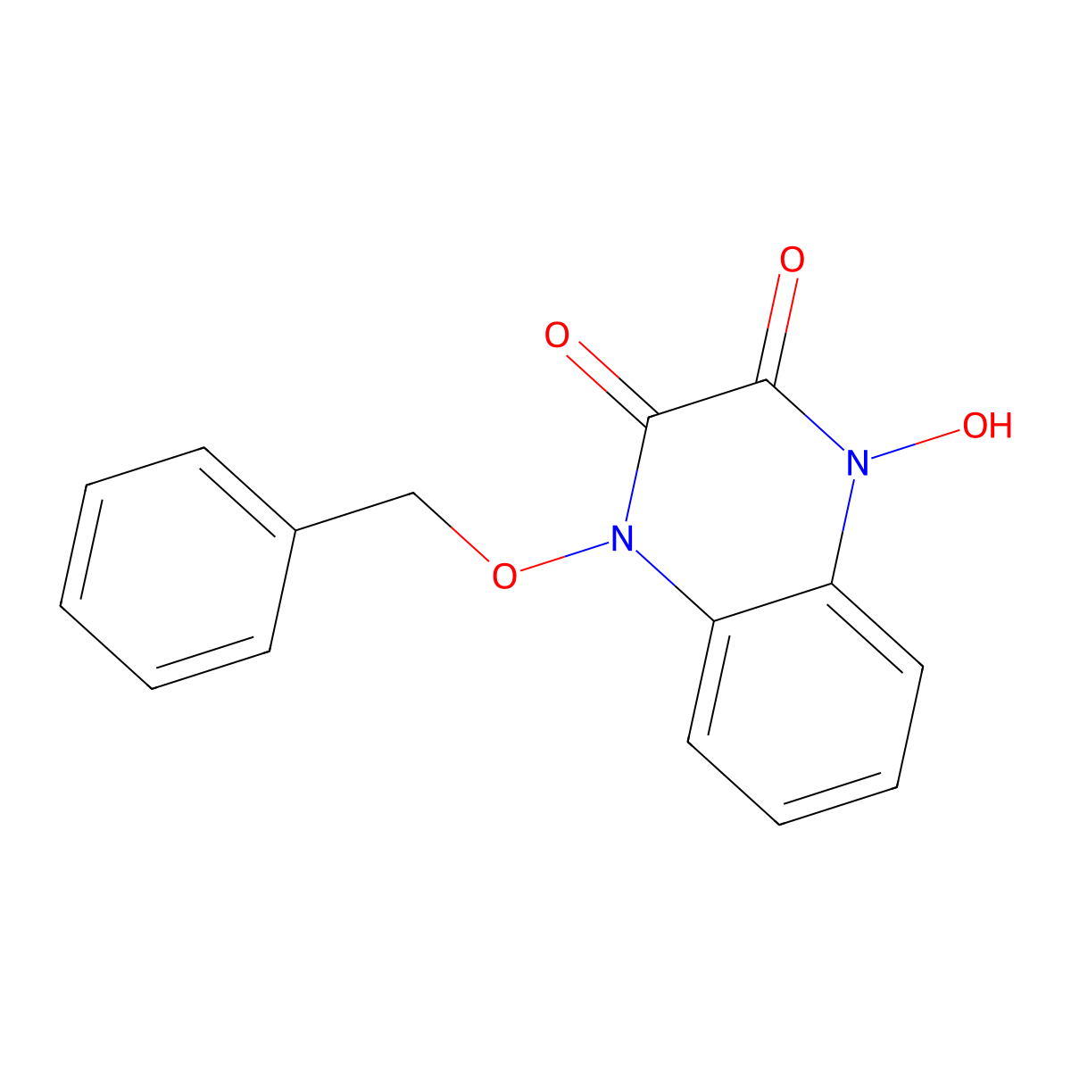 1-Hydroxy-4-phenylmethoxyquinoxaline-2,3-dione molecular structure, CAS 378764-79-5